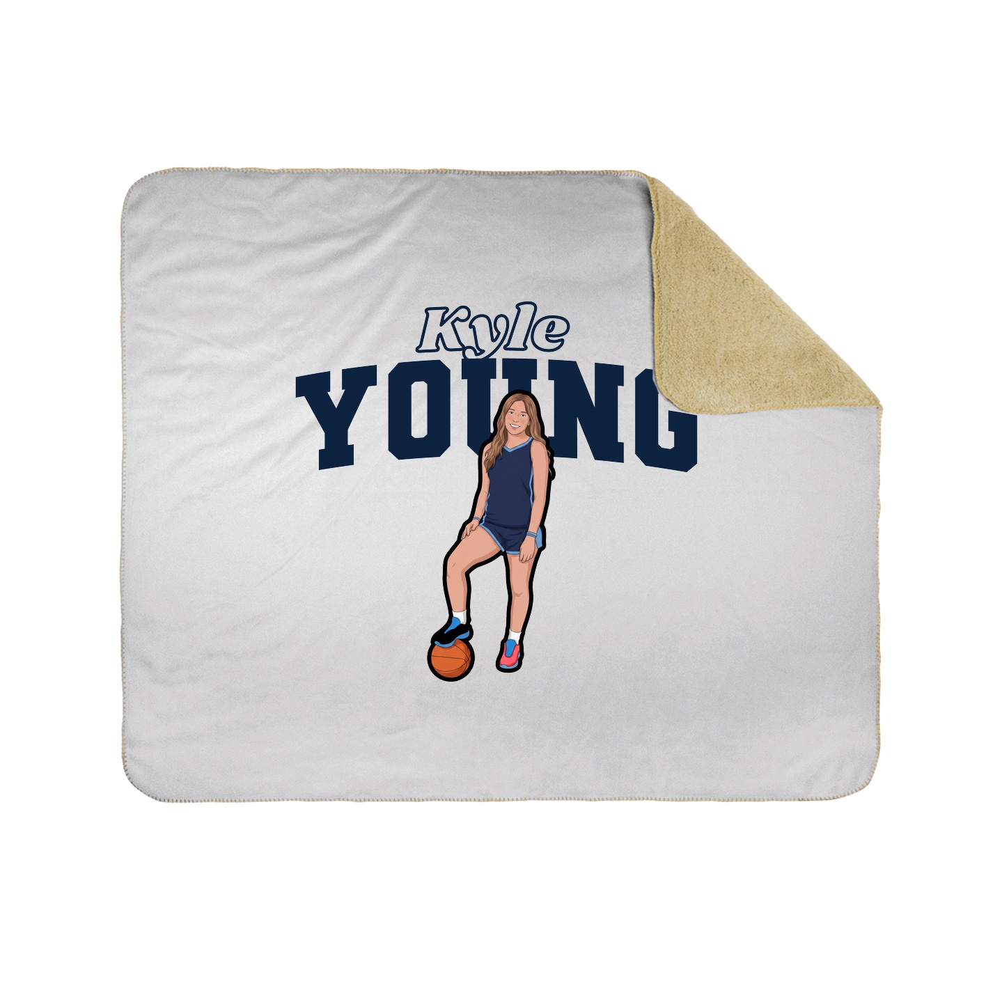 Throw Blanket — Name Arch in White