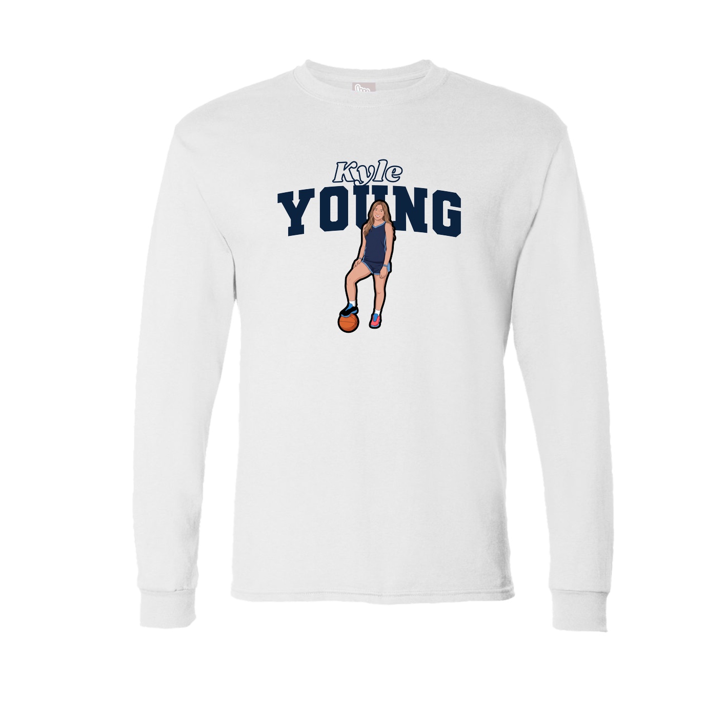 Long Sleeve Tee — Name Arch in White