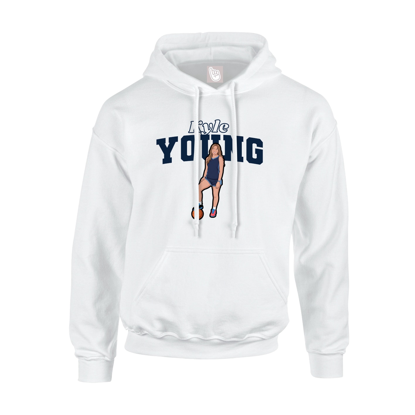 Youth Hoodie — Name Arch in White