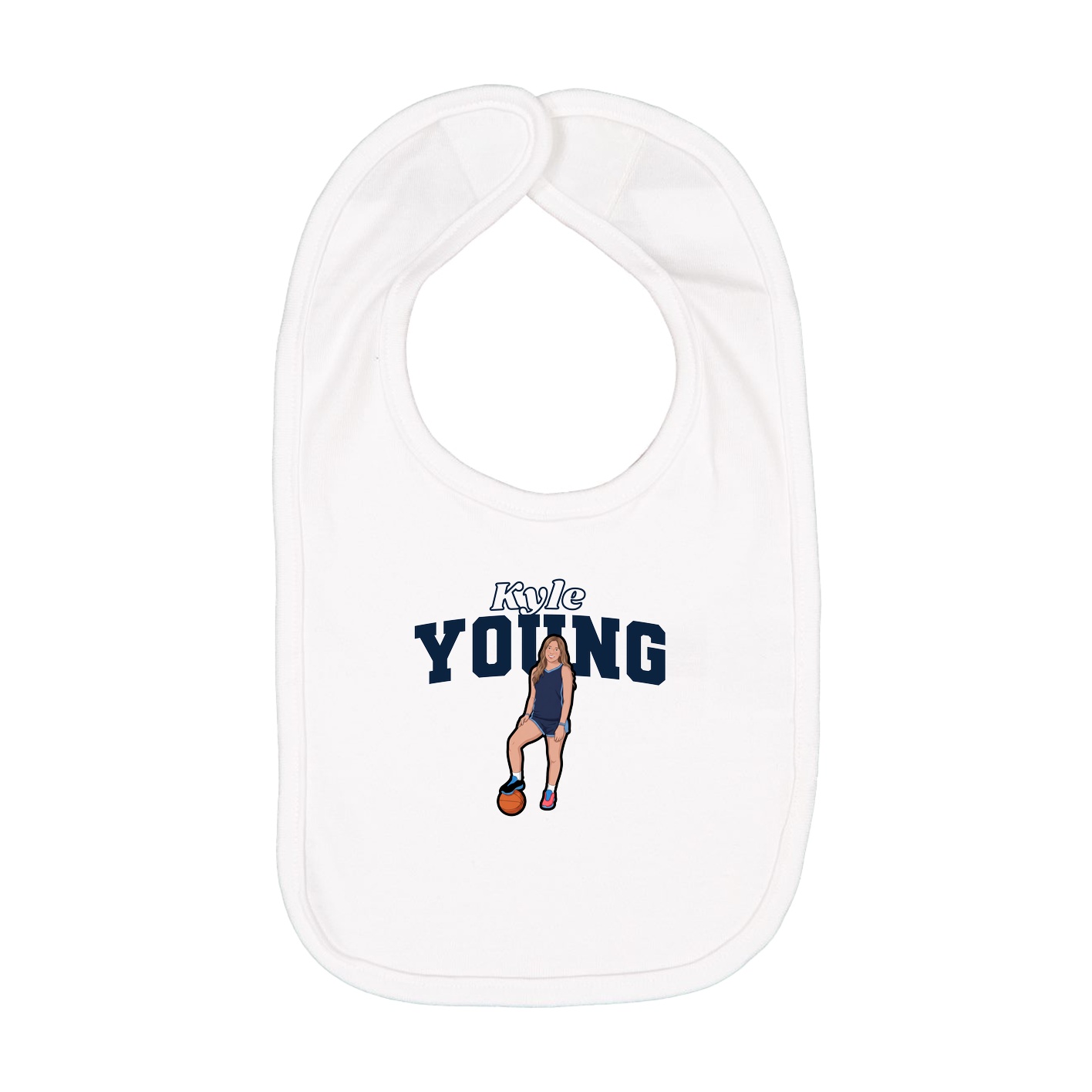 Infant Bib — Name Arch in White