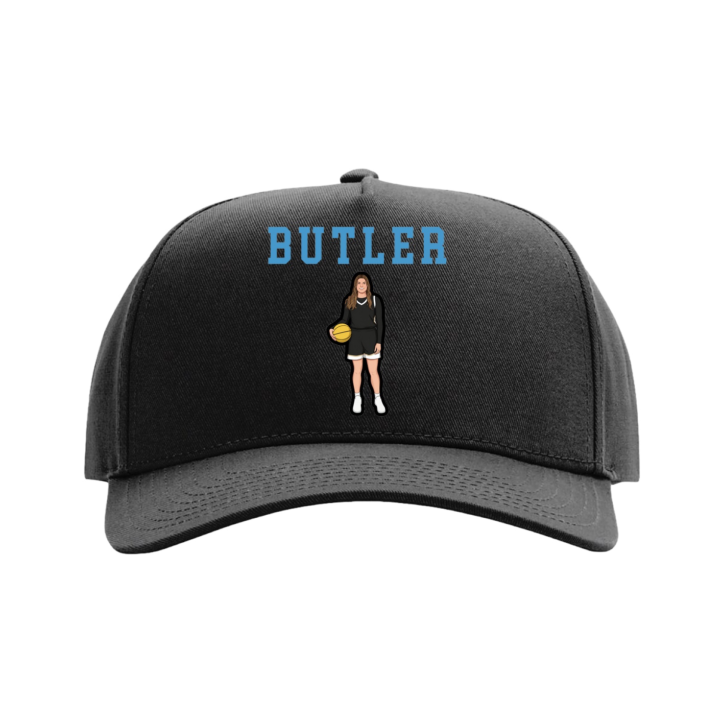 Full Fabric Five-Panel Champ Cap — Shirsey in Black