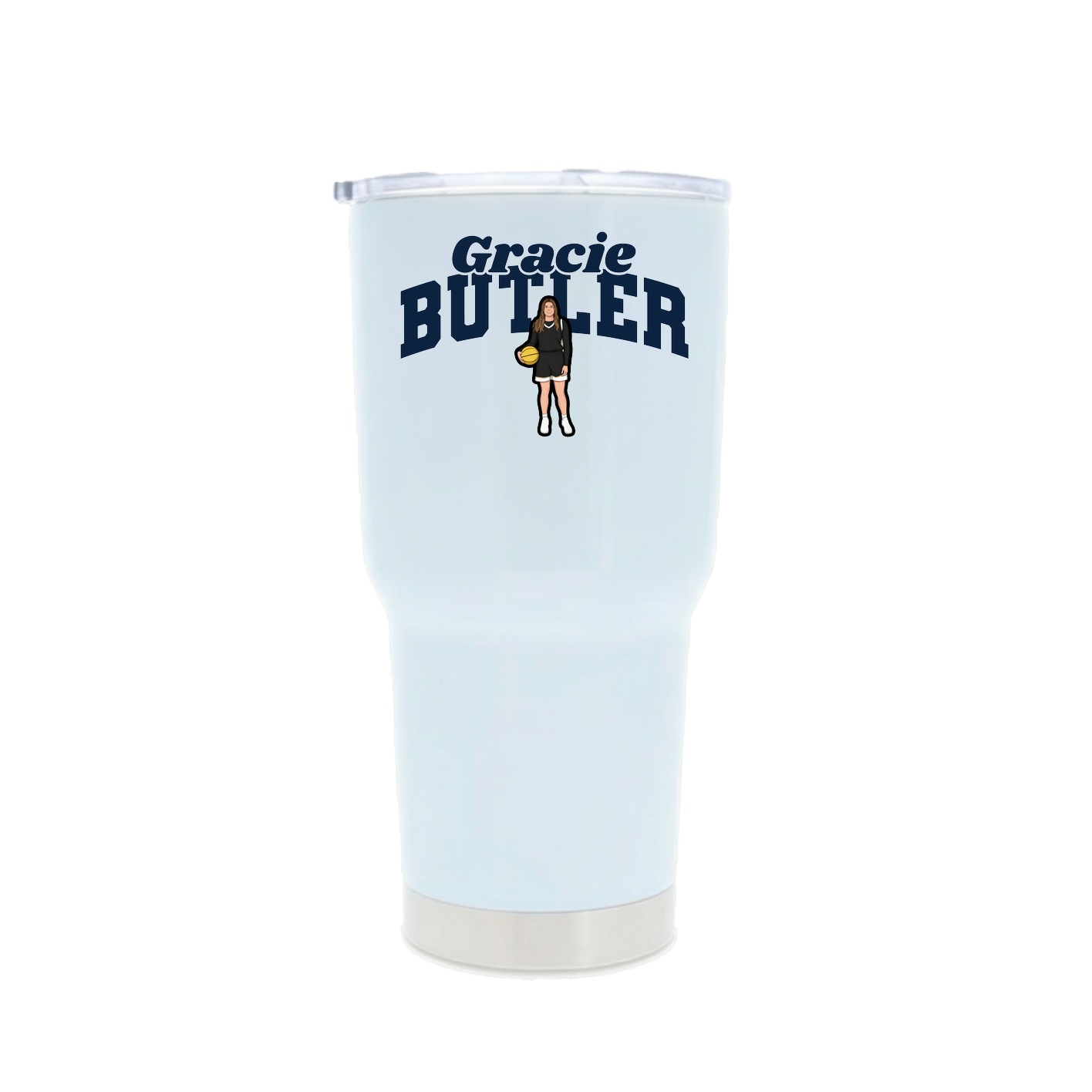 30oz Stainless Steel Tumbler — Signature Arch in White