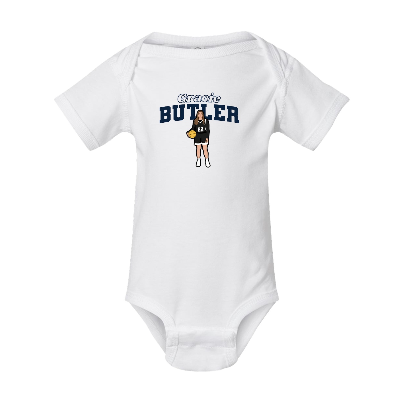 Baby Onesie — Name Arch in White
