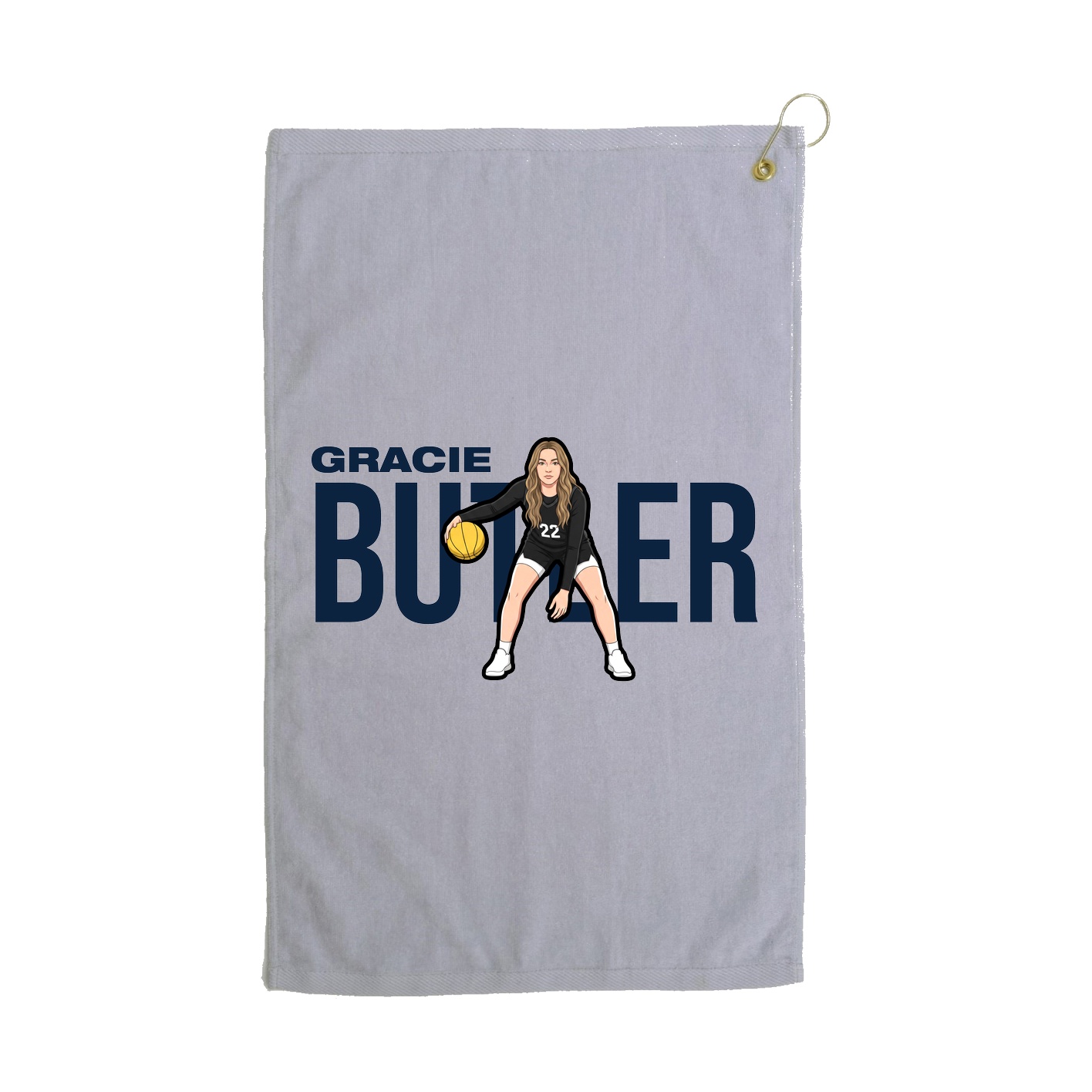 Golf Towel — Player Name in Grey