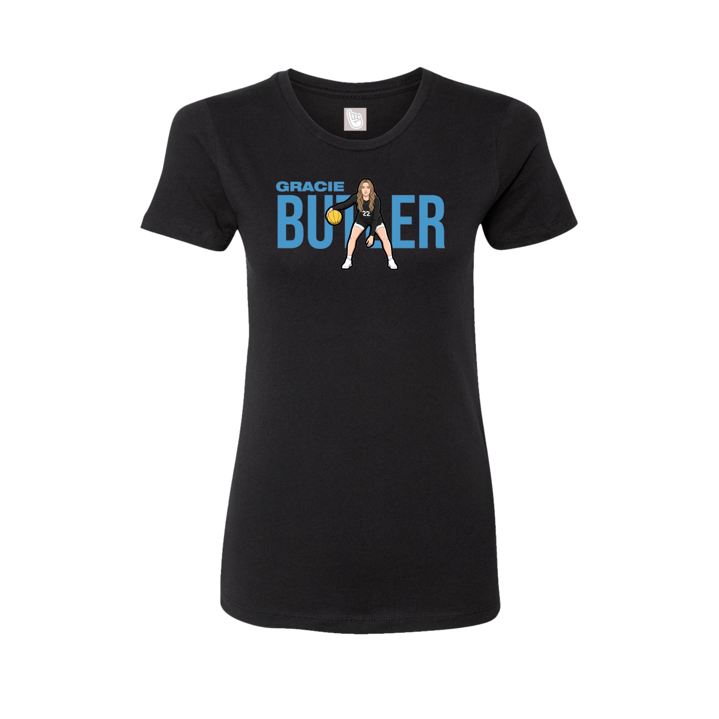 Fitted Women's Tee — Player Name in Black