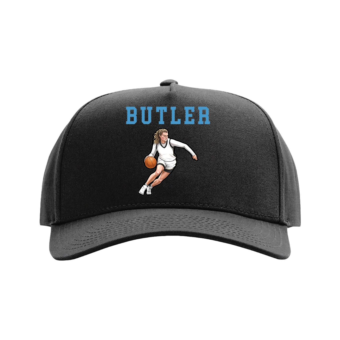 Full Fabric Five-Panel Champ Cap — Shirsey in Black
