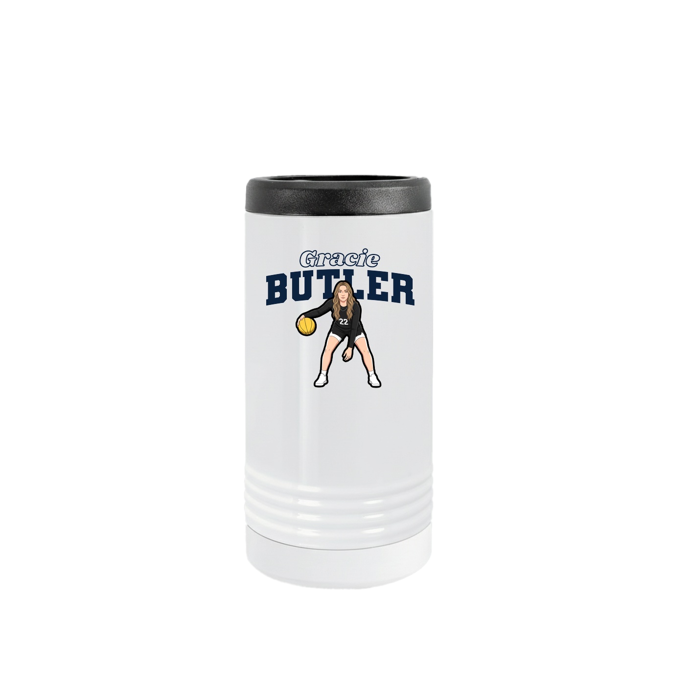 Slim Beverage Holder — Name Arch in White