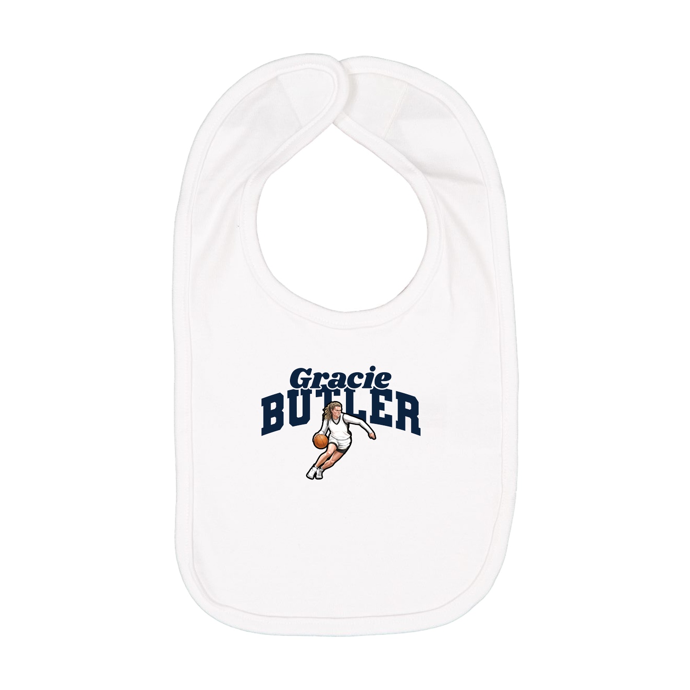 Infant Bib — Signature Arch in White