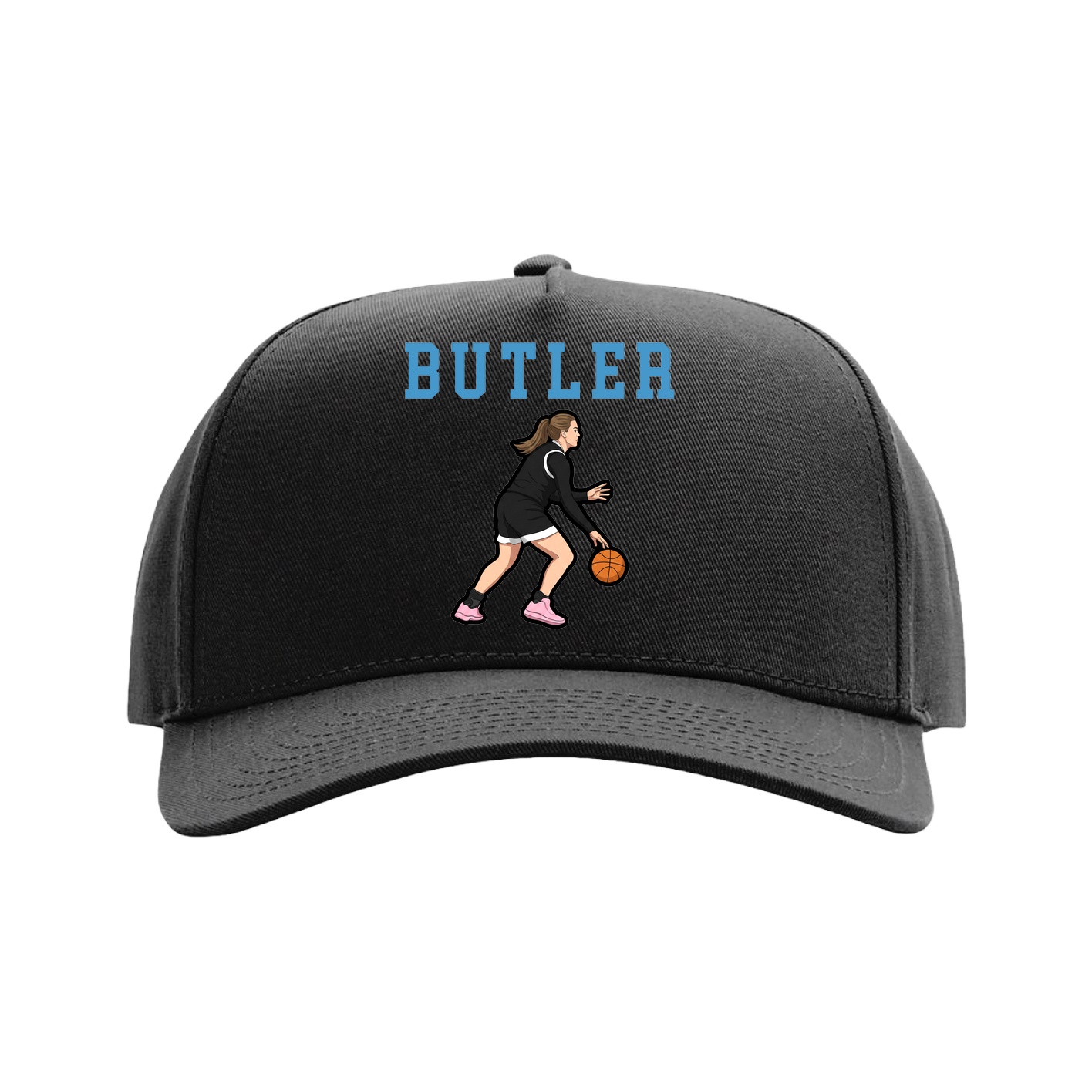 Full Fabric Five-Panel Champ Cap — Shirsey in Black