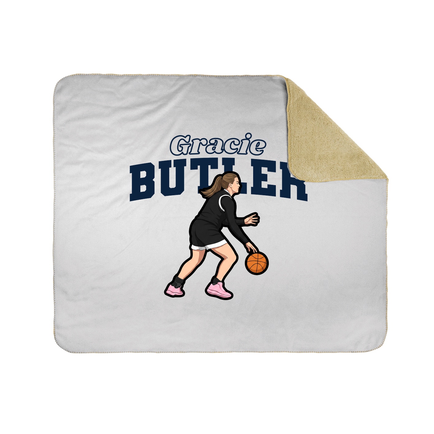 Throw Blanket — Name Arch in White