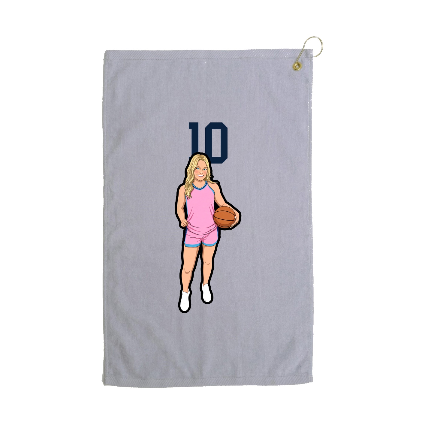 Golf Towel — Number Top in Grey