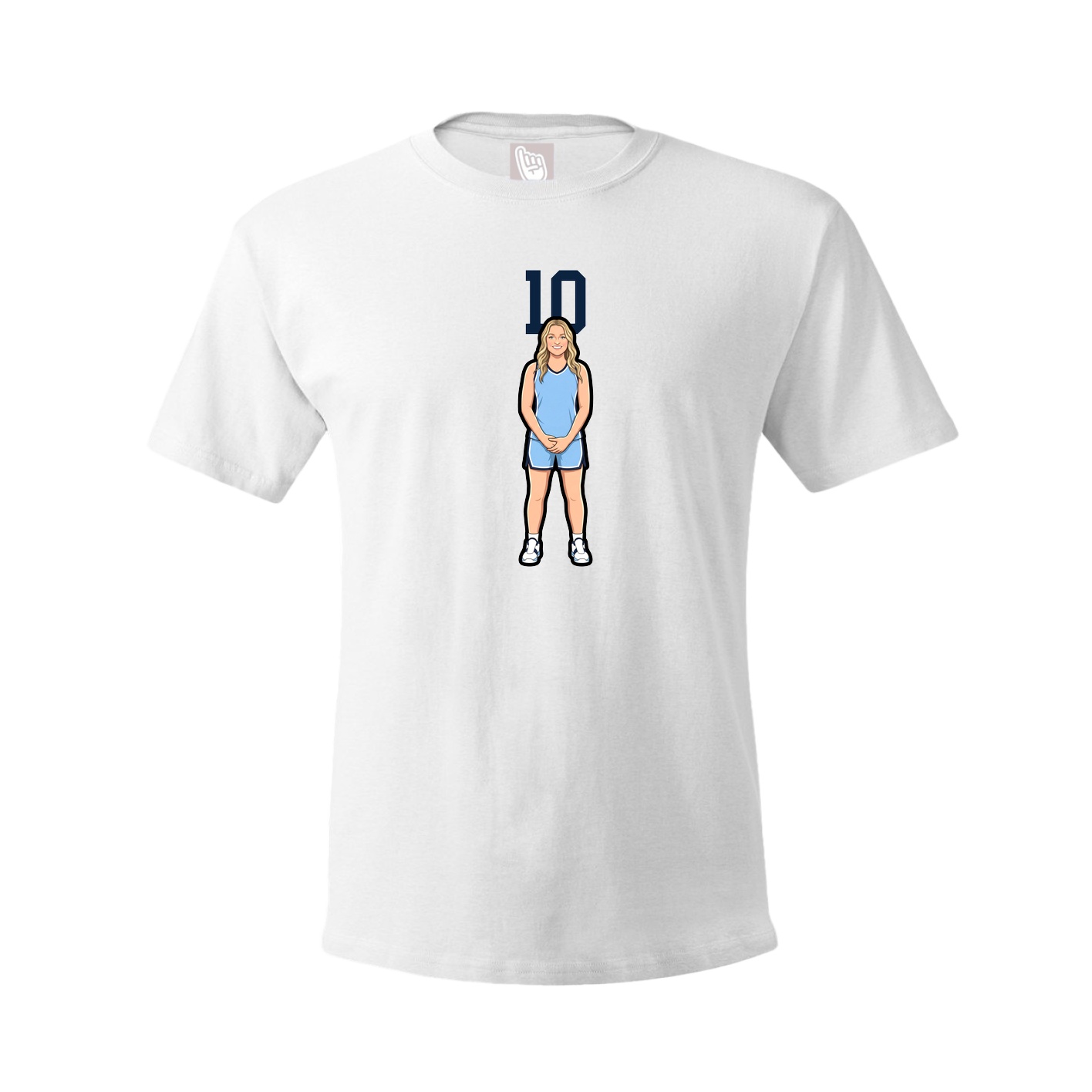Youth Tee — Number Top in White