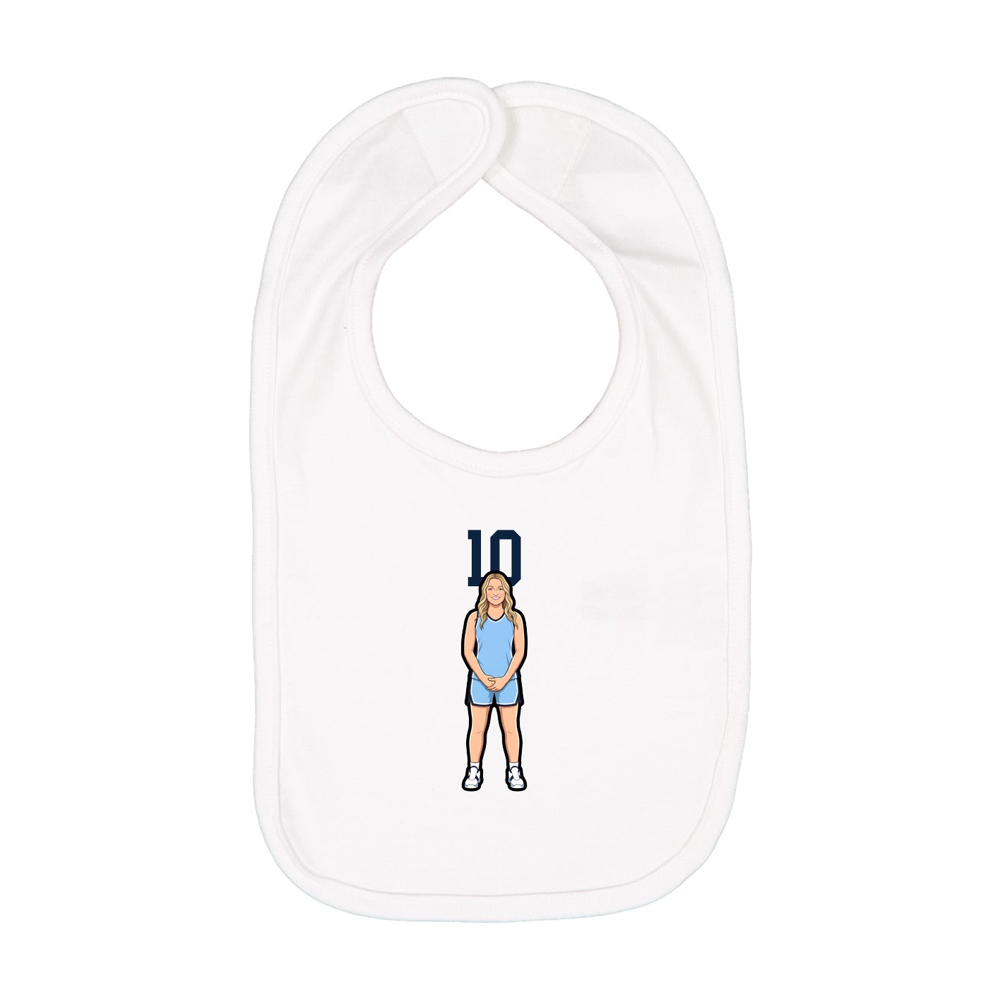 Infant Bib — Number Top in White