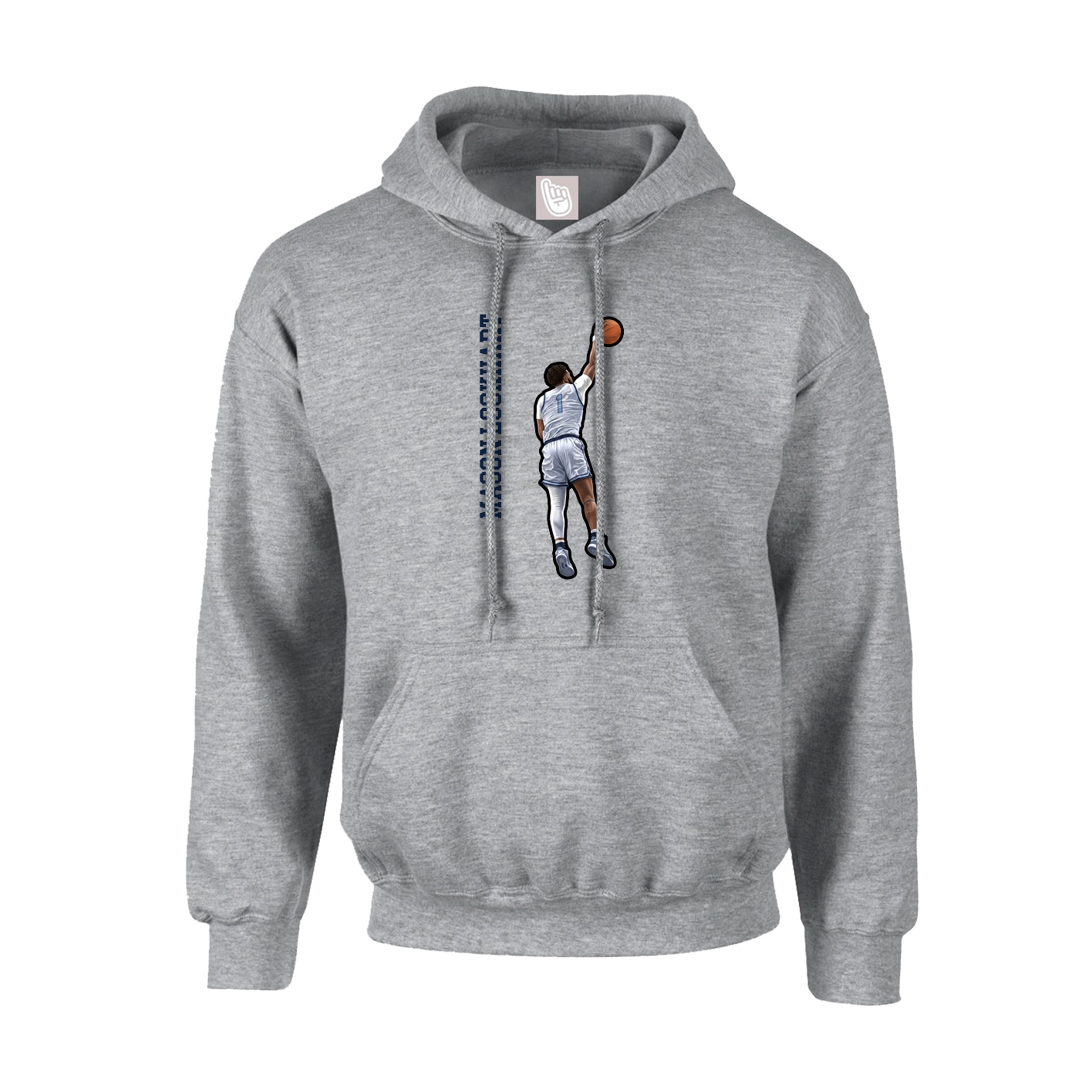 Hoodie — Name Vertical in Grey
