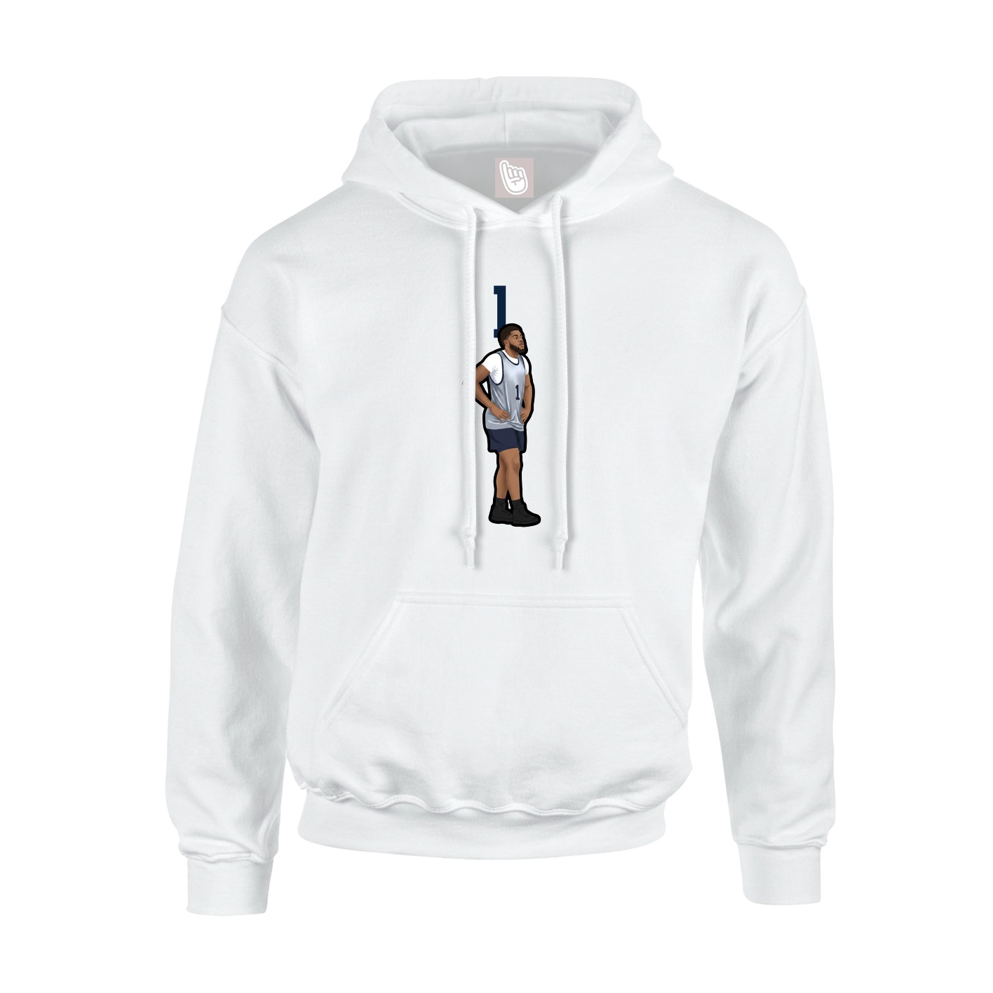 Youth Hoodie — Number Top in White
