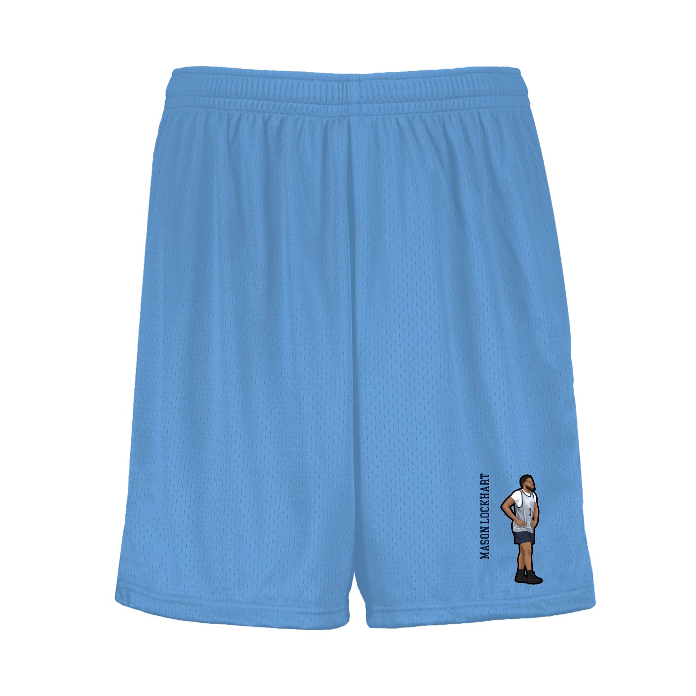 Shorts — Name Vertical in Light Blue