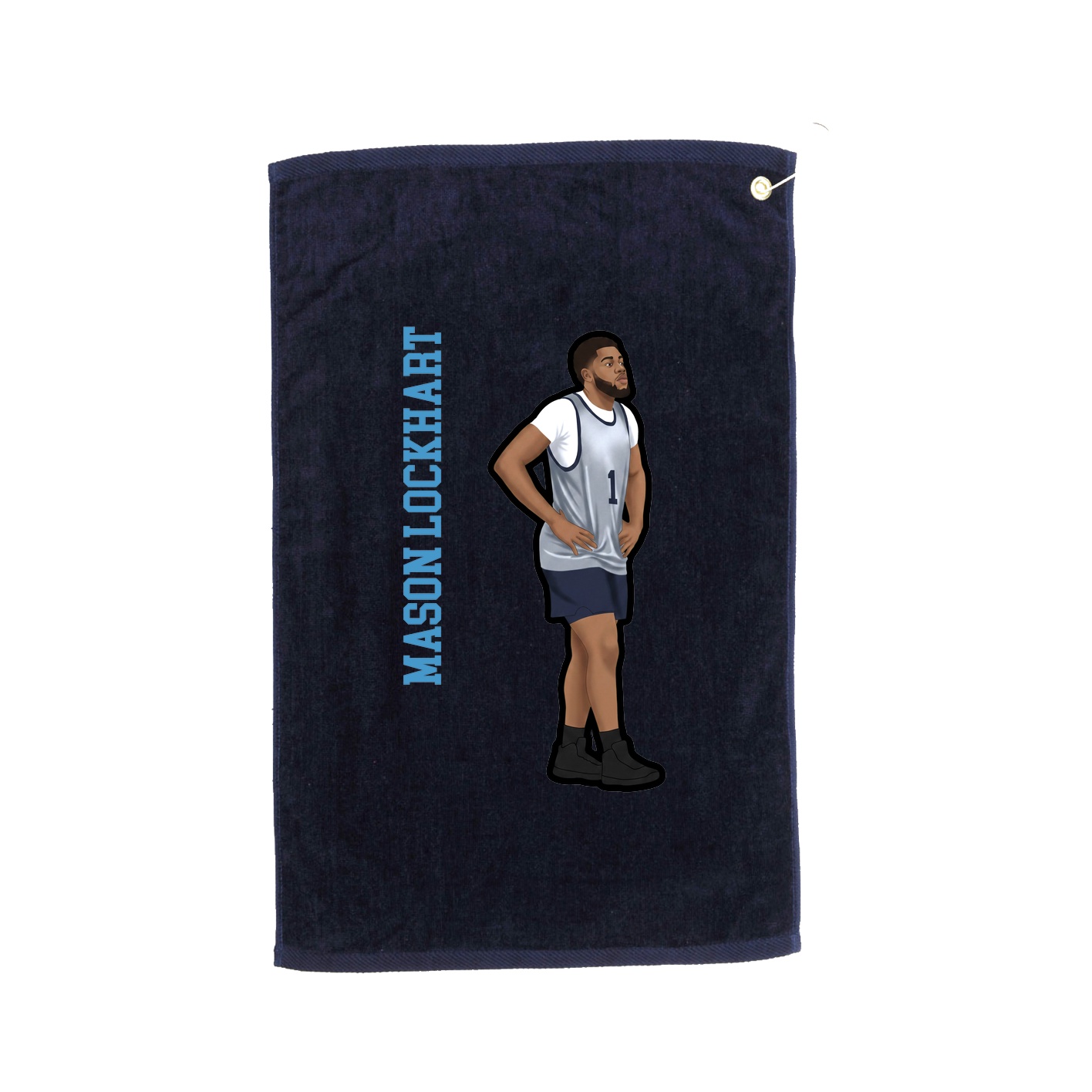 Golf Towel — Name Vertical in Navy