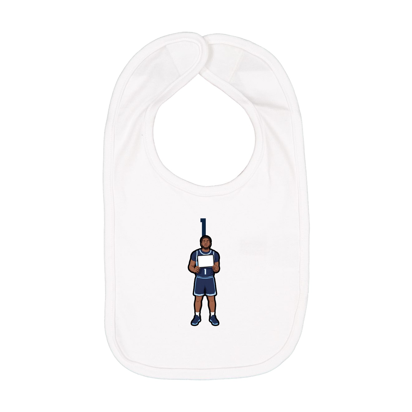 Infant Bib — Number Top in White