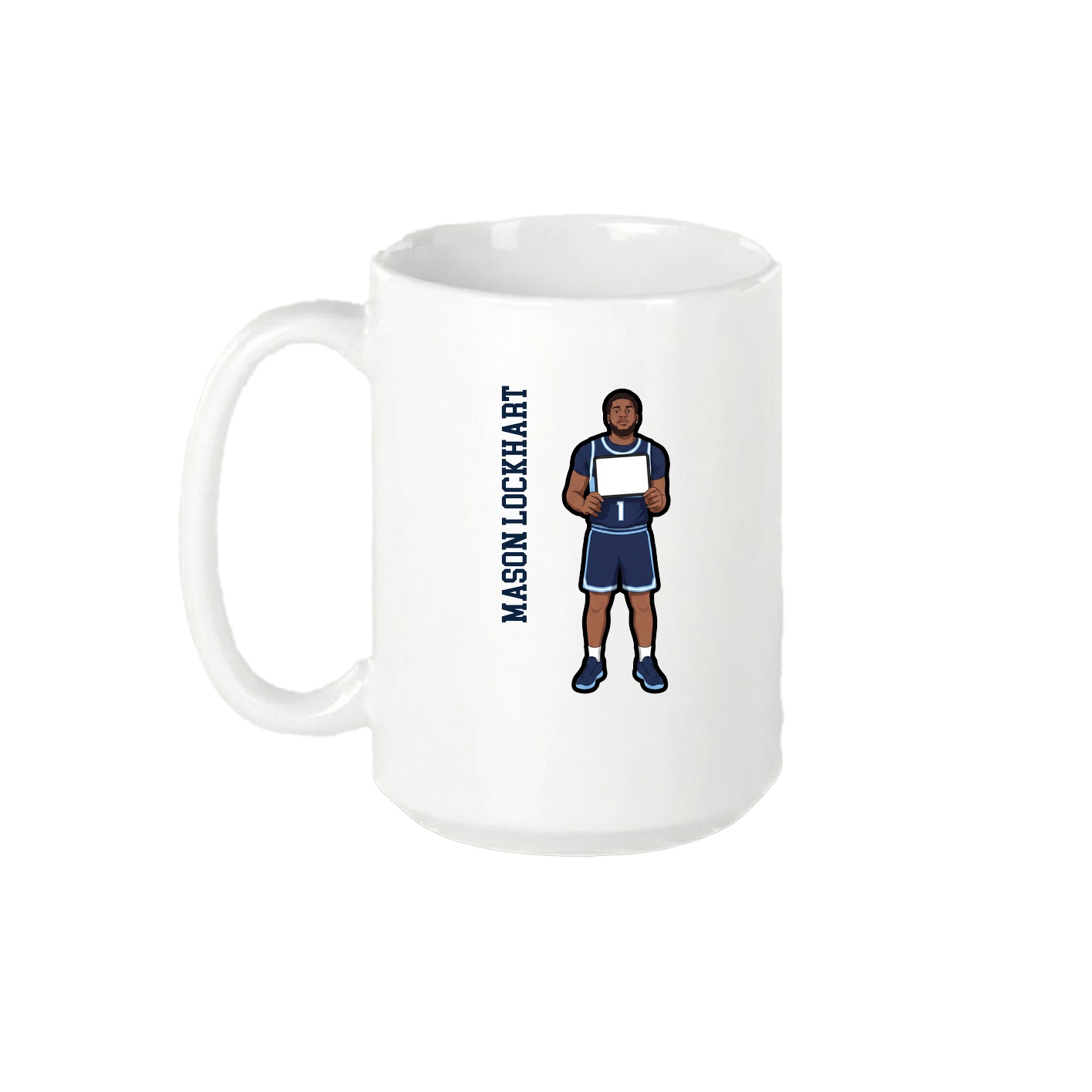 15oz Coffee Mug — Name Vertical in White