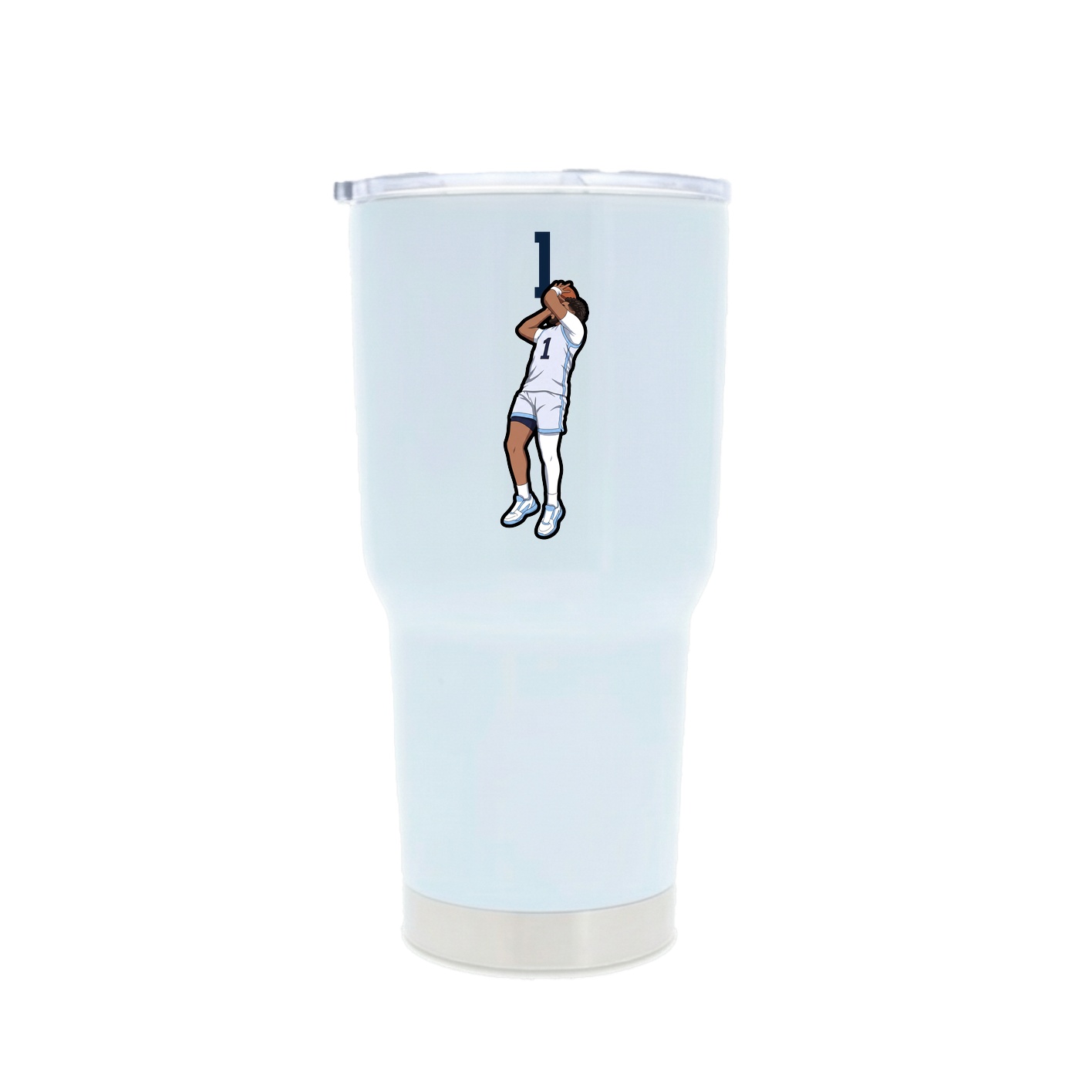 30oz Stainless Steel Tumbler — Number Top in White