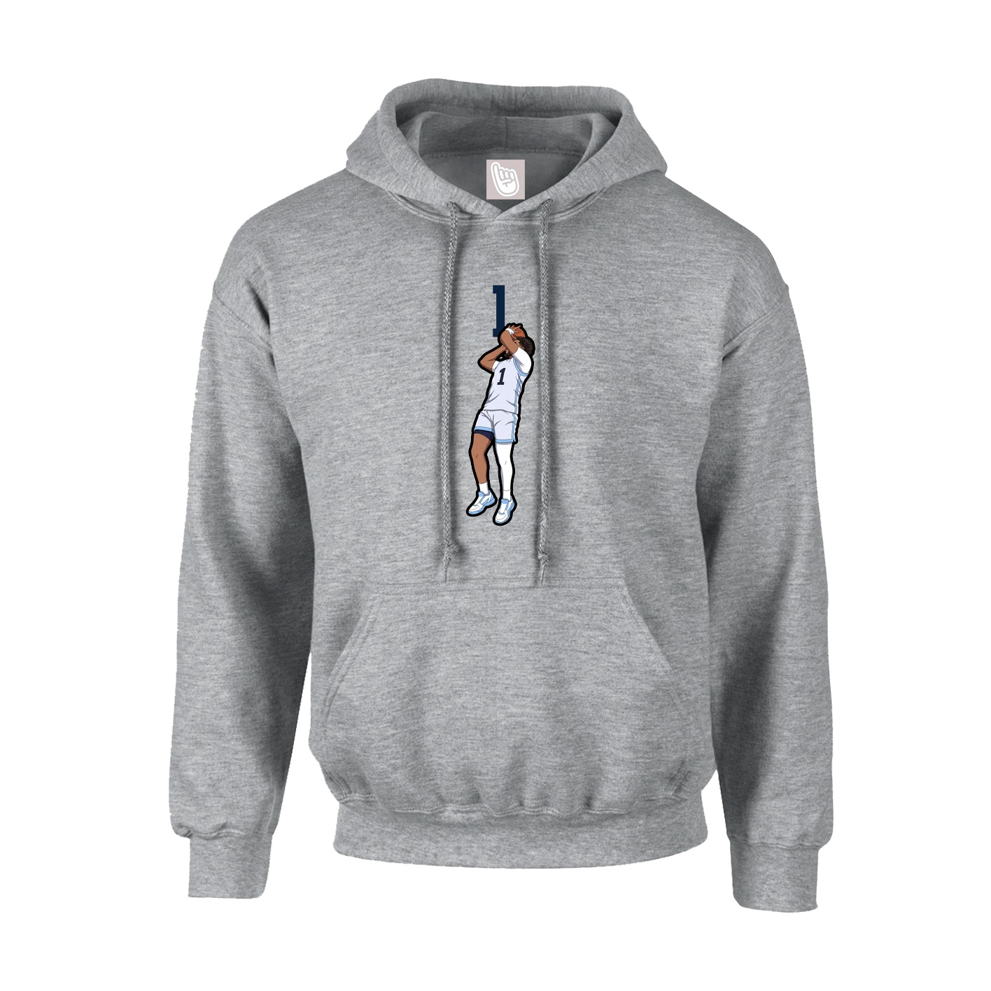 Youth Hoodie — Number Top in Grey