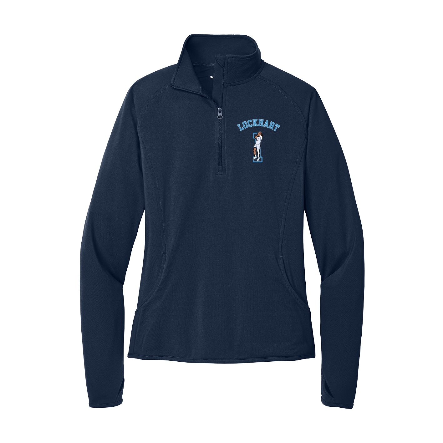 Women's Q-Zip Pullover — Shirsey Arch in Navy