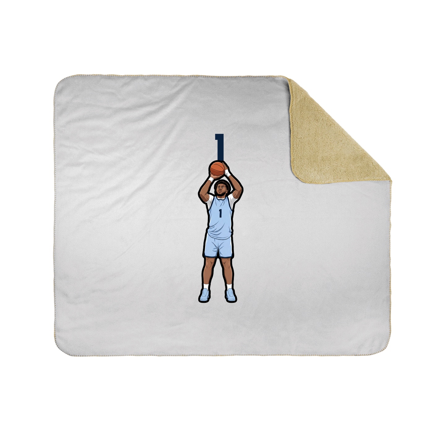 Throw Blanket — Number Top in White