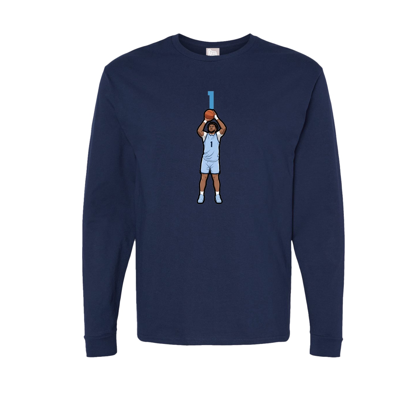 Long Sleeve Tee — Number Top in Navy