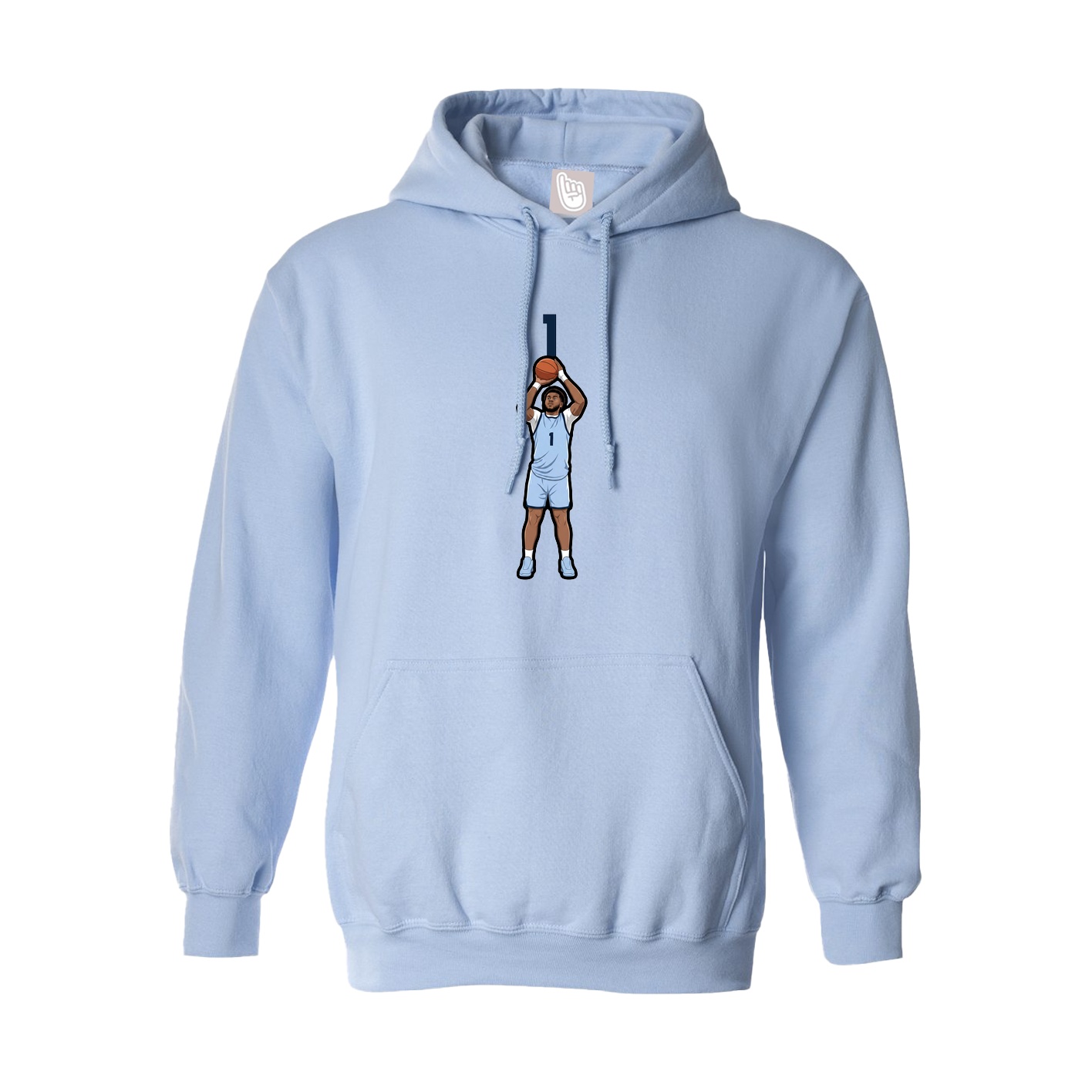 Hoodie — Number Top in Light Blue