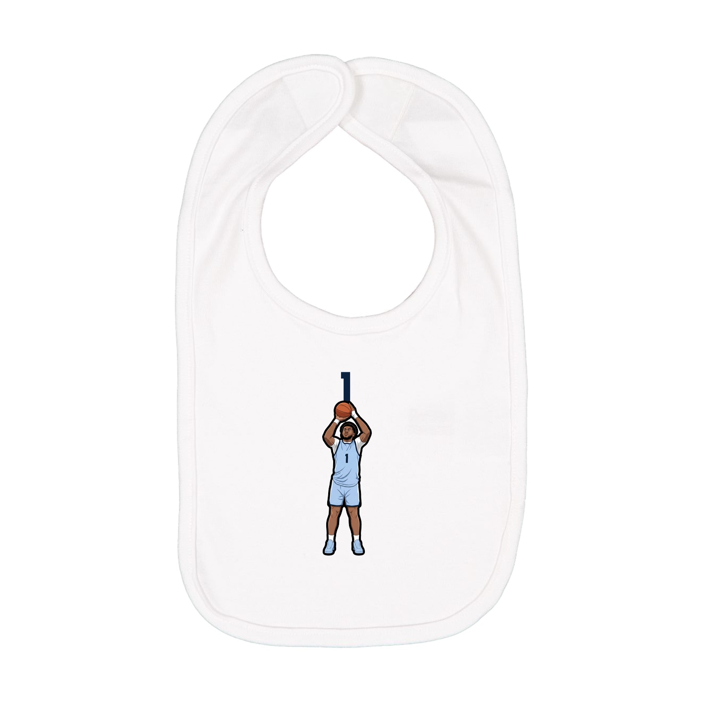 Infant Bib — Number Top in White