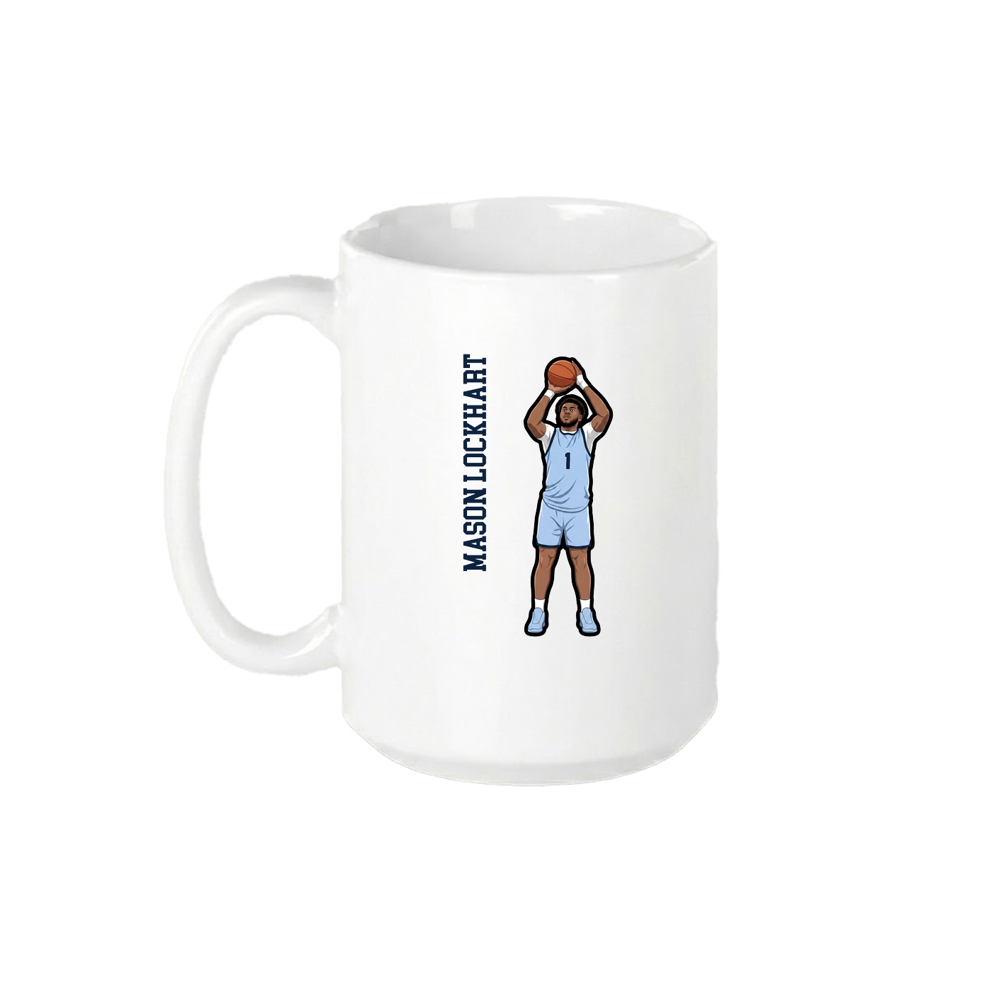 15oz Coffee Mug — Name Vertical in White