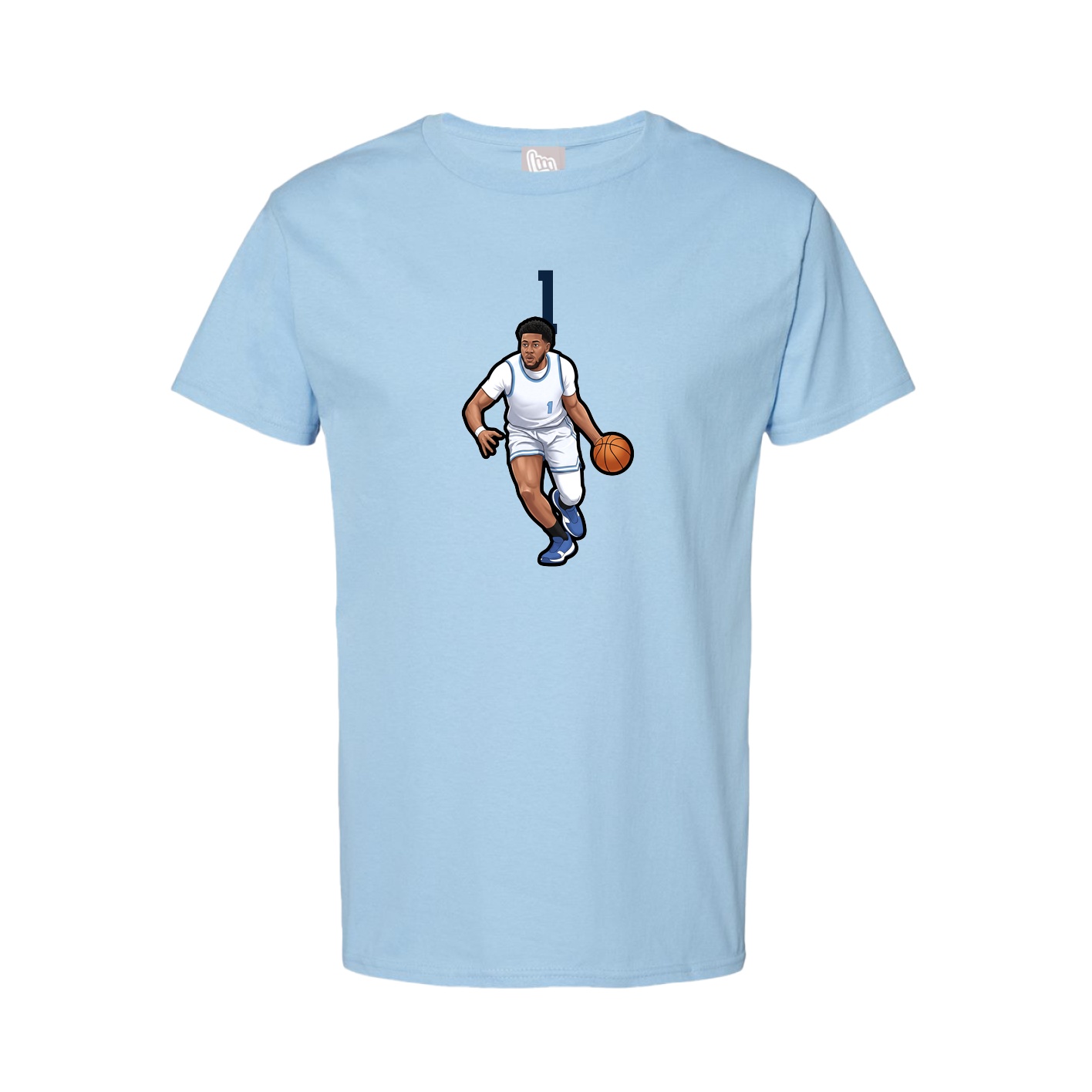 Youth Tee — Number Top in Light Blue