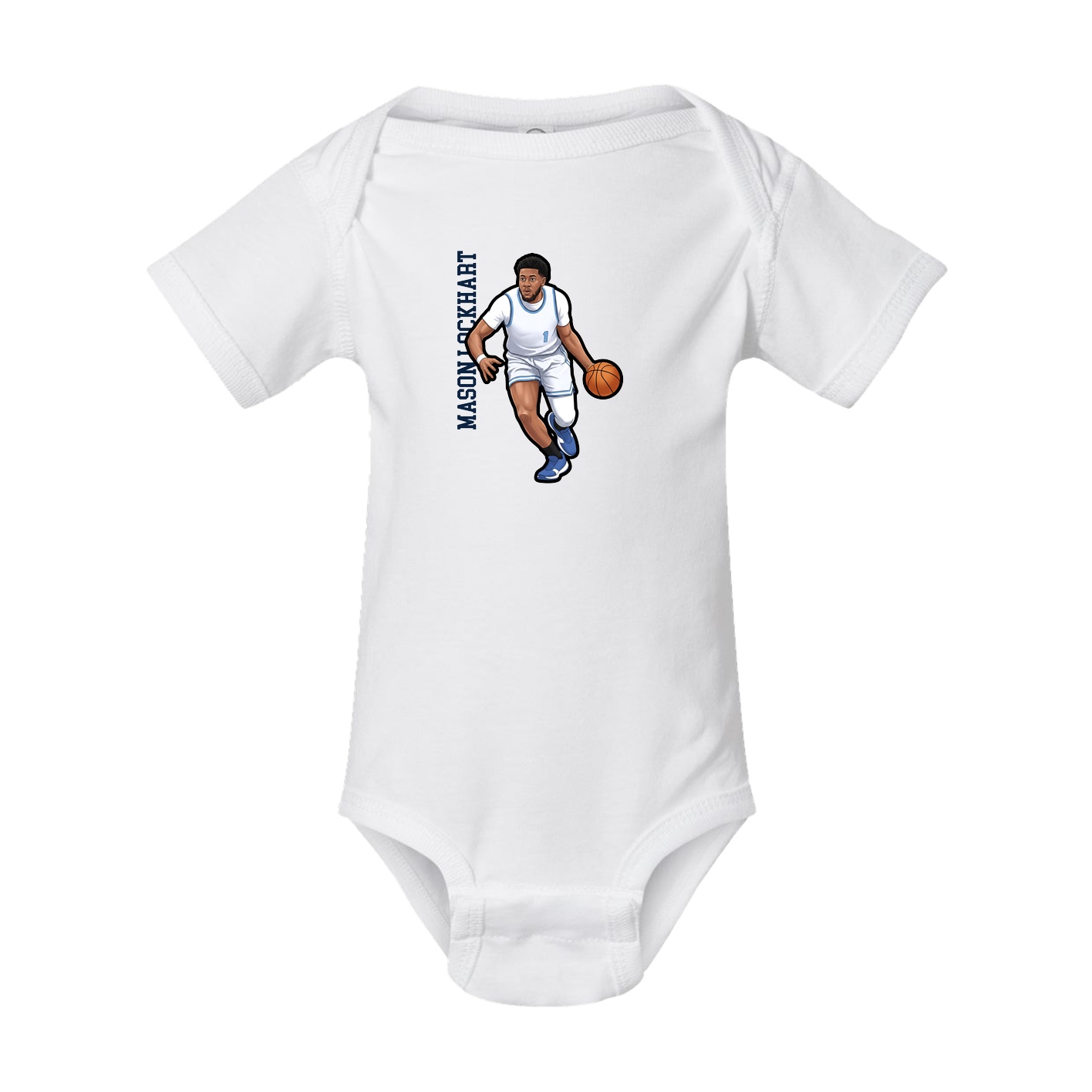 Baby Onesie — Name Vertical in White