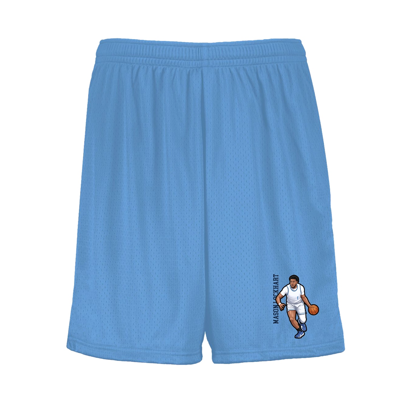 Shorts — Name Vertical in Light Blue