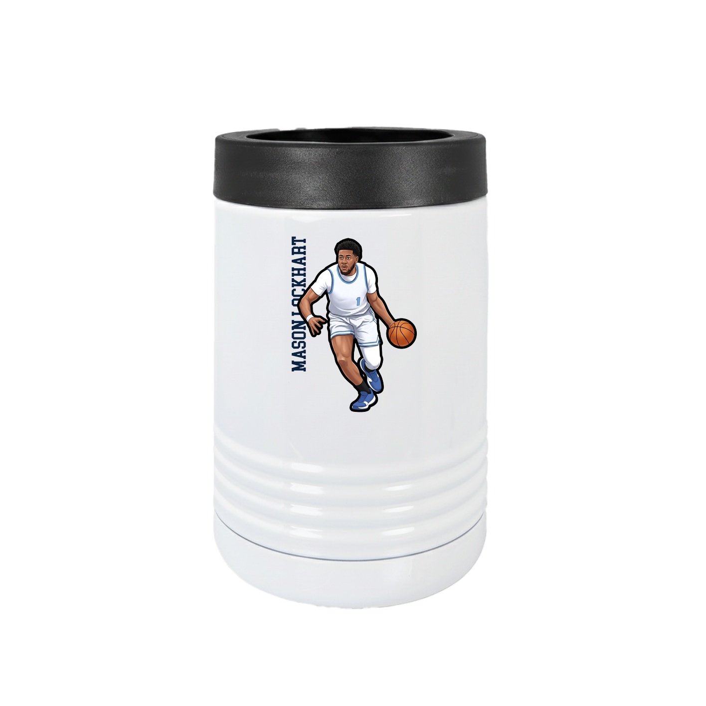 Beverage Holder — Name Vertical in White