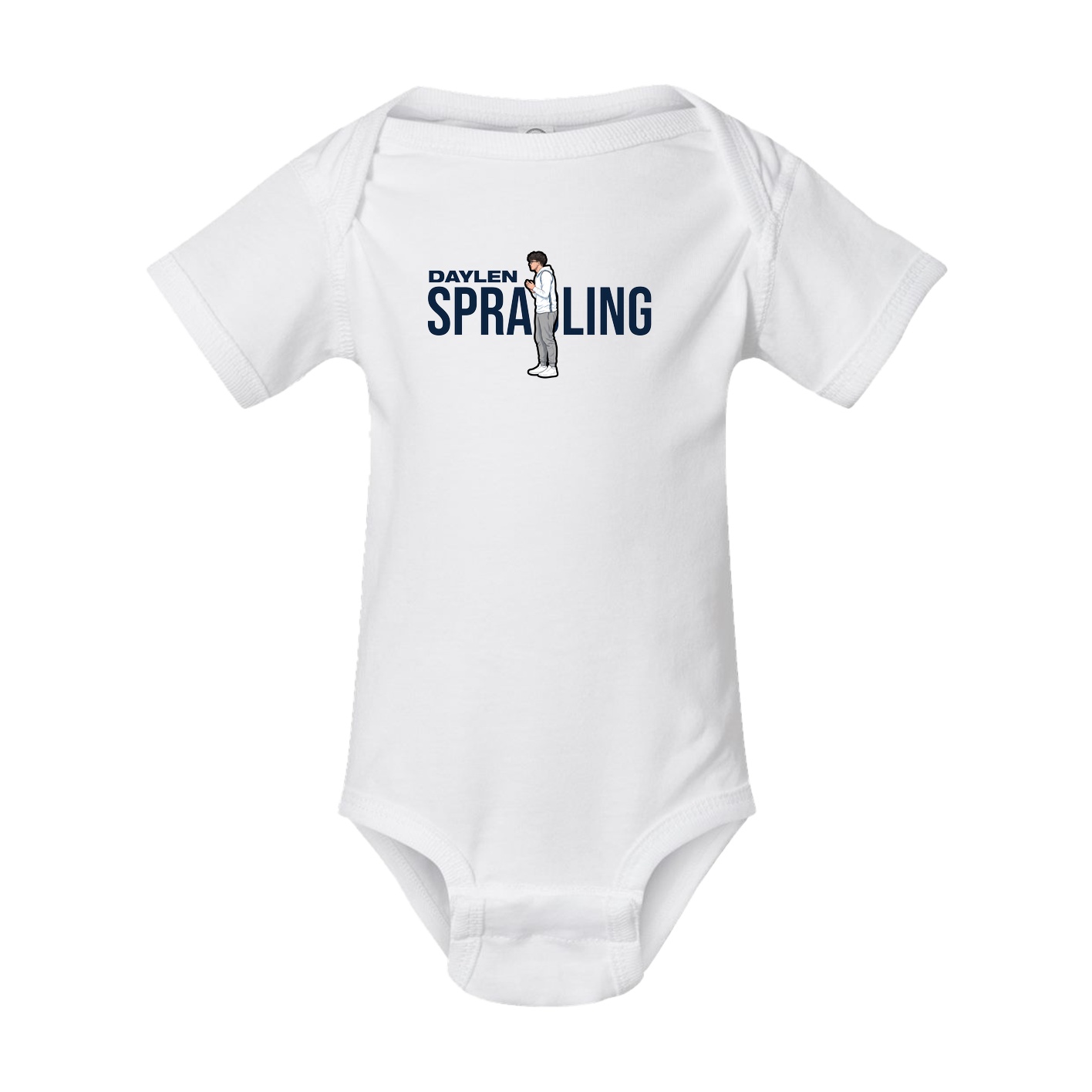 Baby Onesie — Player Name in White