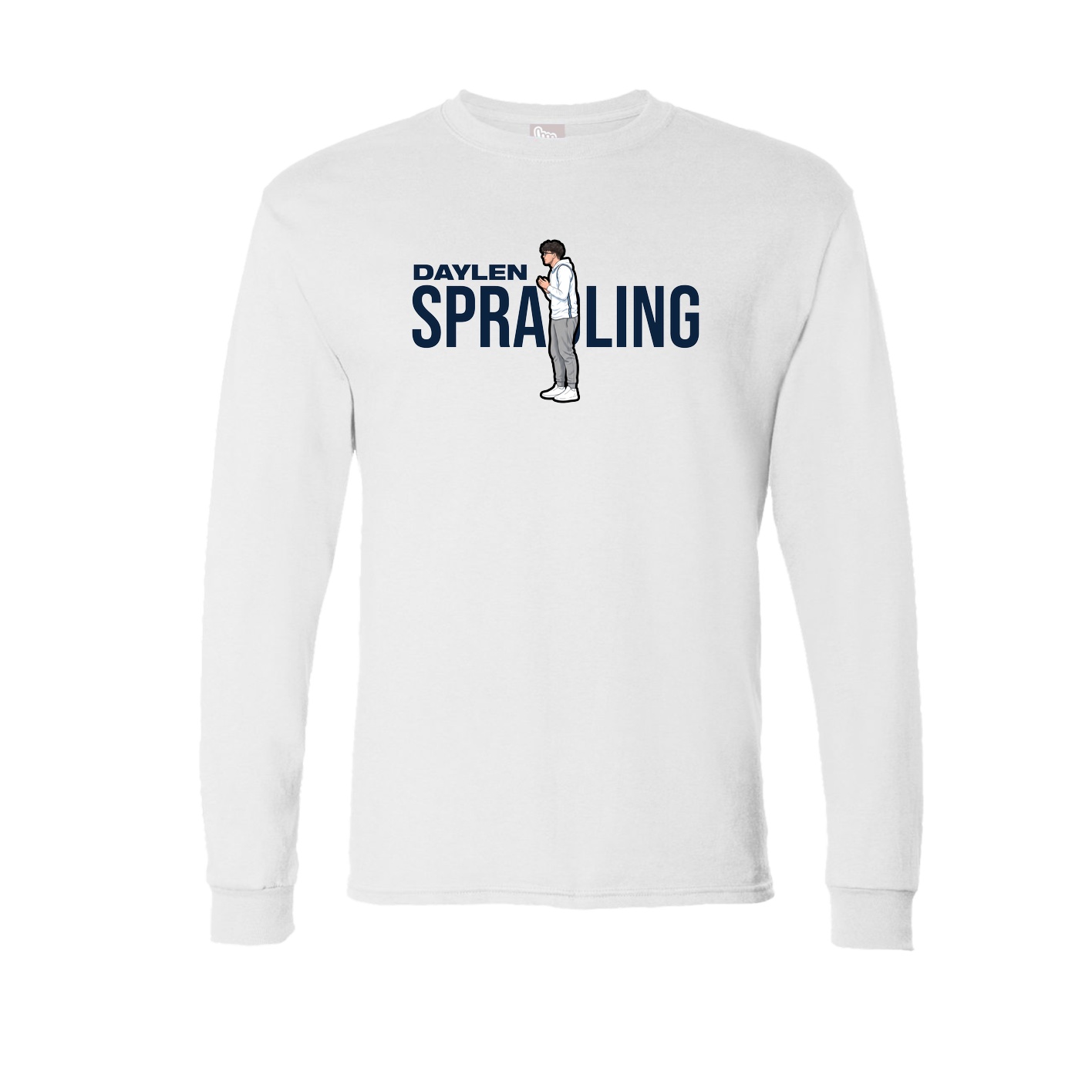 Long Sleeve Tee — Player Name in White