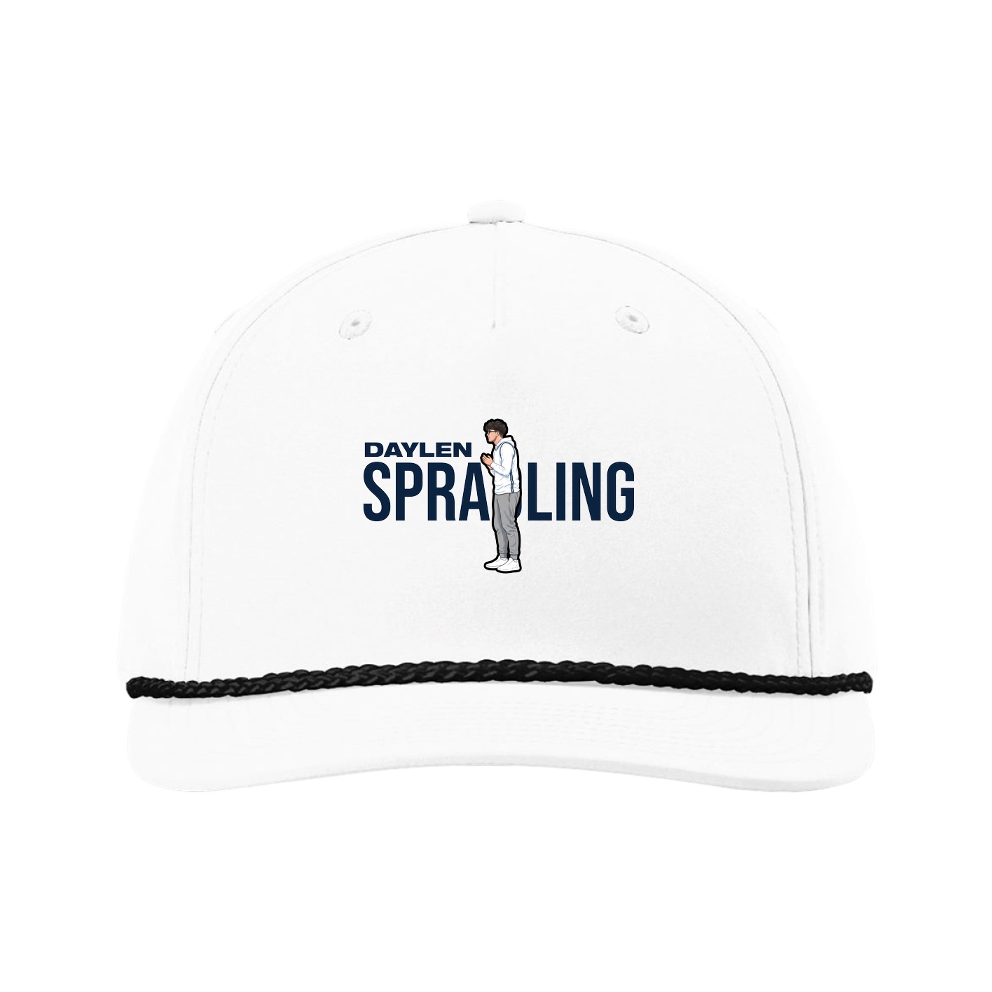 Five-Panel Classic Rope Cap — Player Name in White