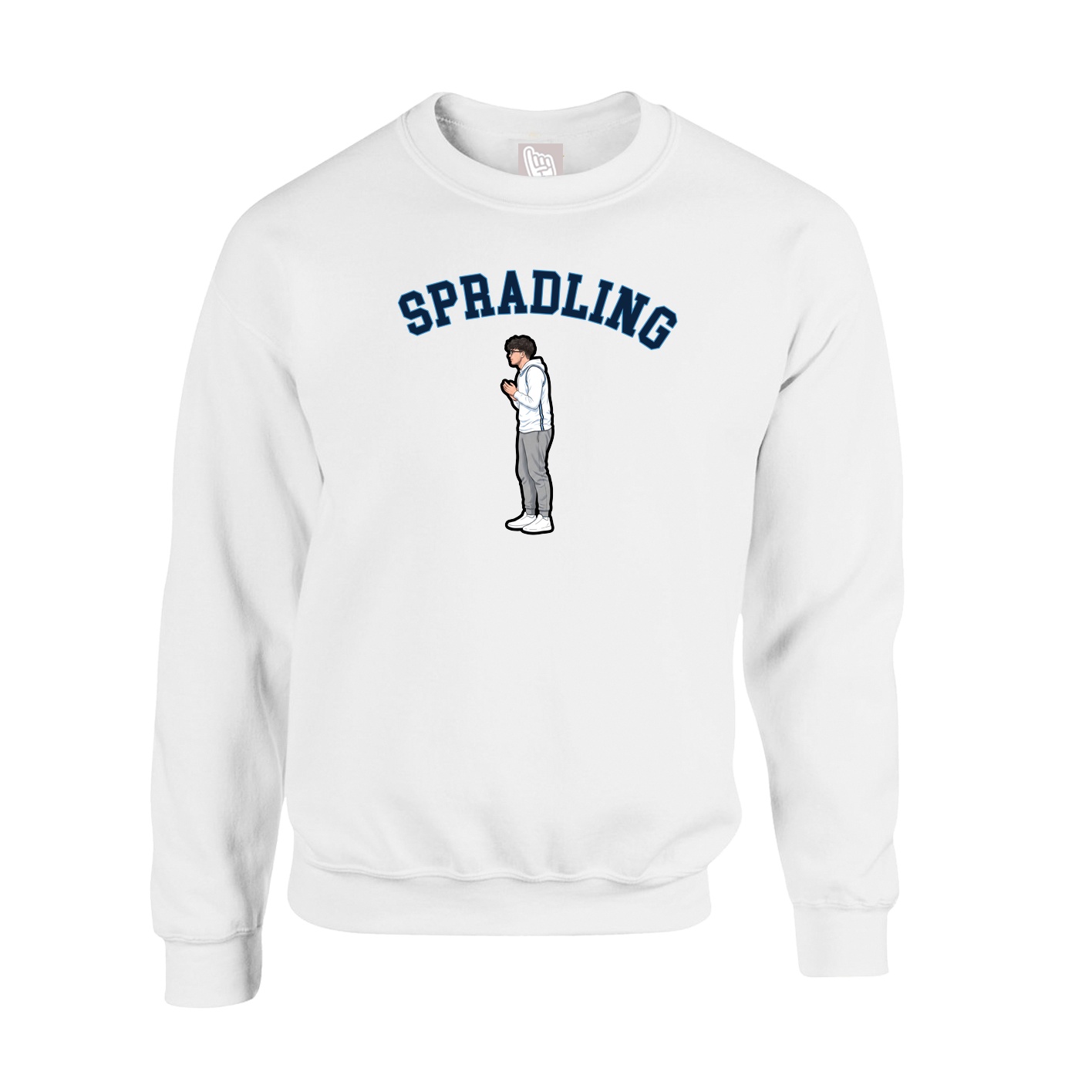 Fleece Crew — Shirsey Arch in White