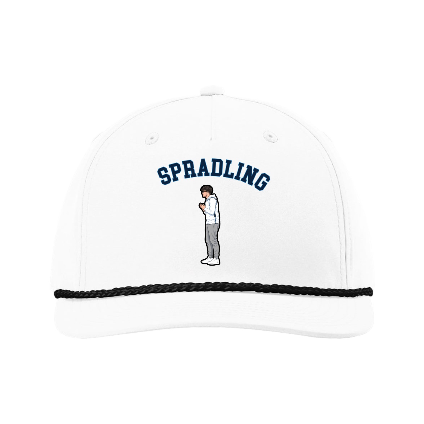 Five-Panel Classic Rope Cap — Shirsey Arch in White