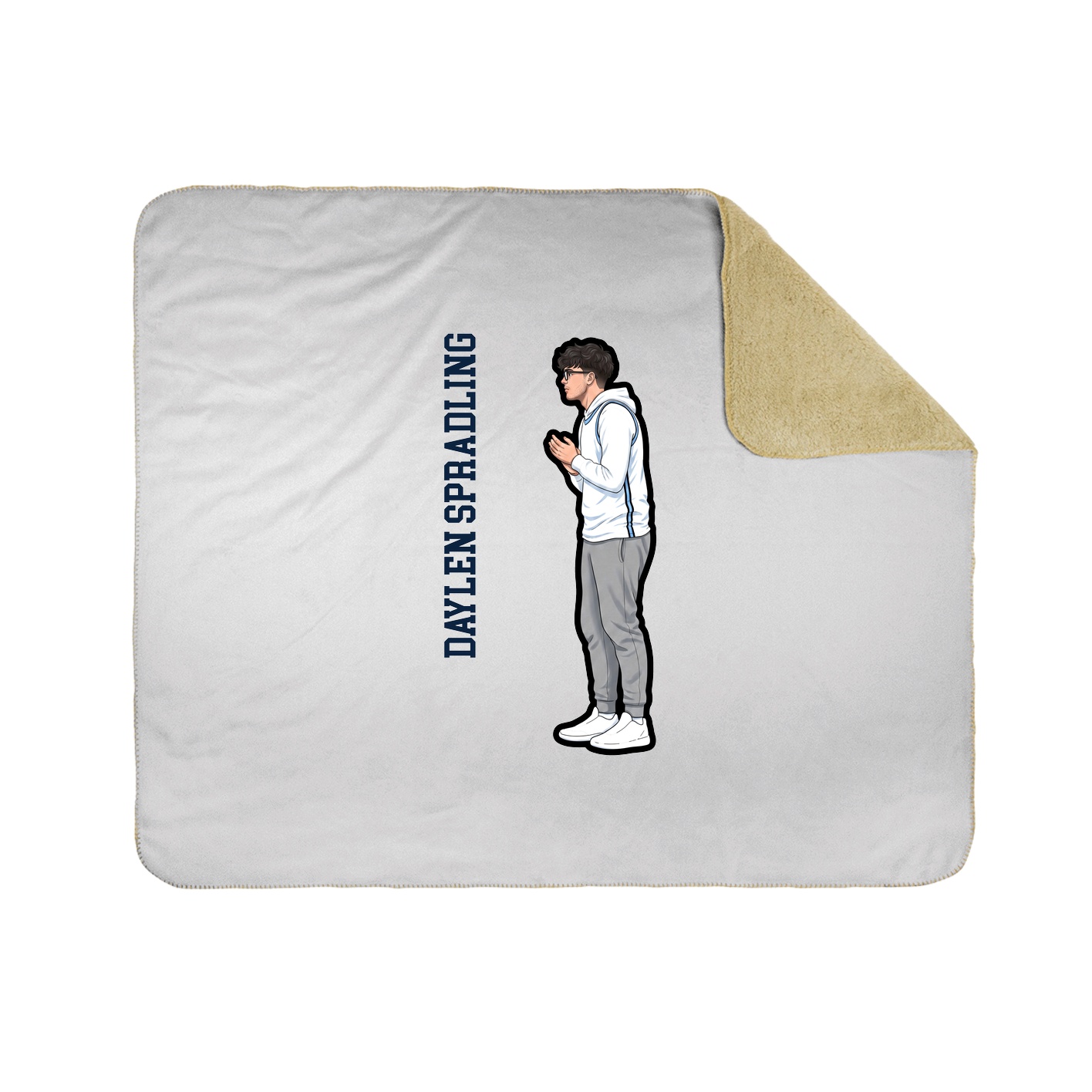 Throw Blanket — Name Vertical in White