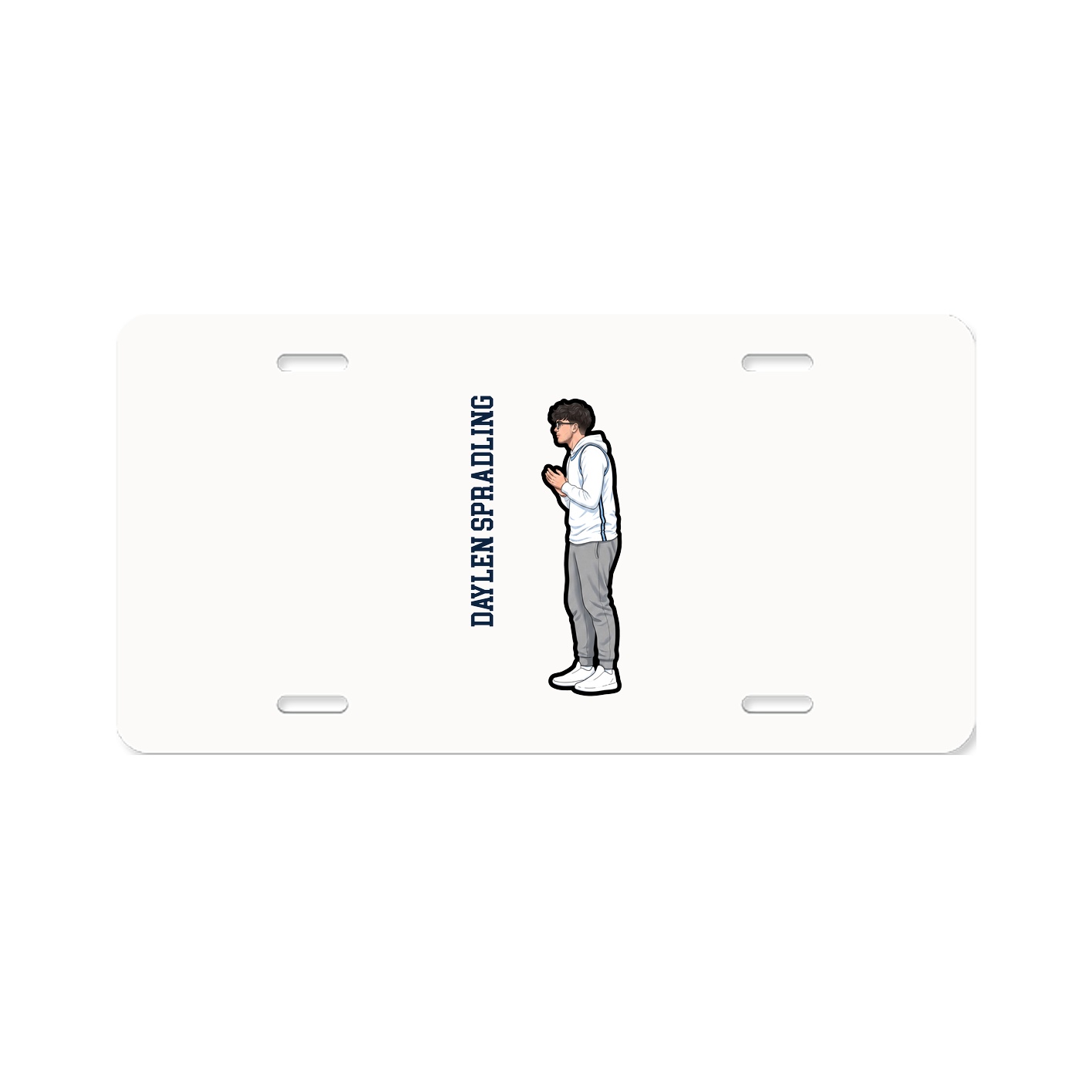 License Plate — Name Vertical in Classic