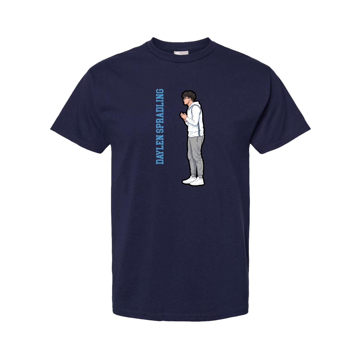 Youth Tee — Name Vertical in Navy