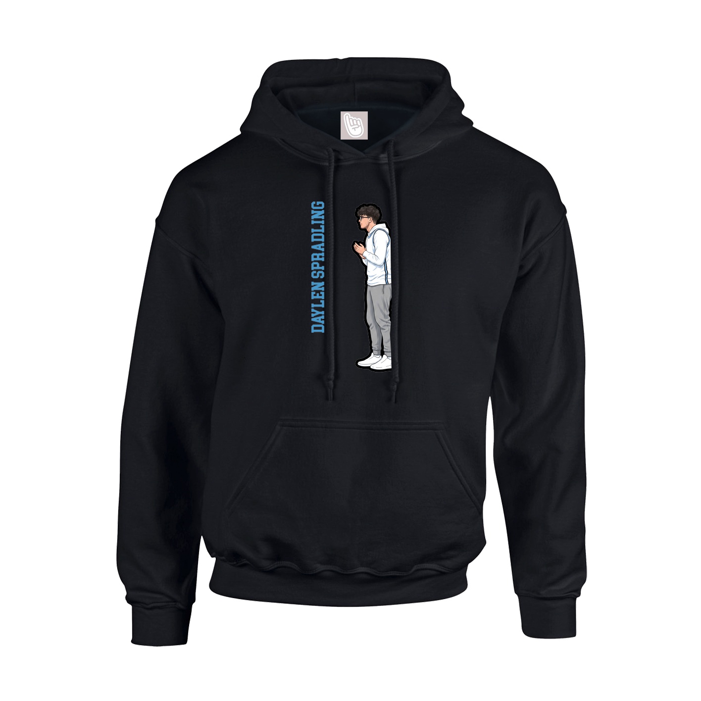Hoodie — Name Vertical in Black