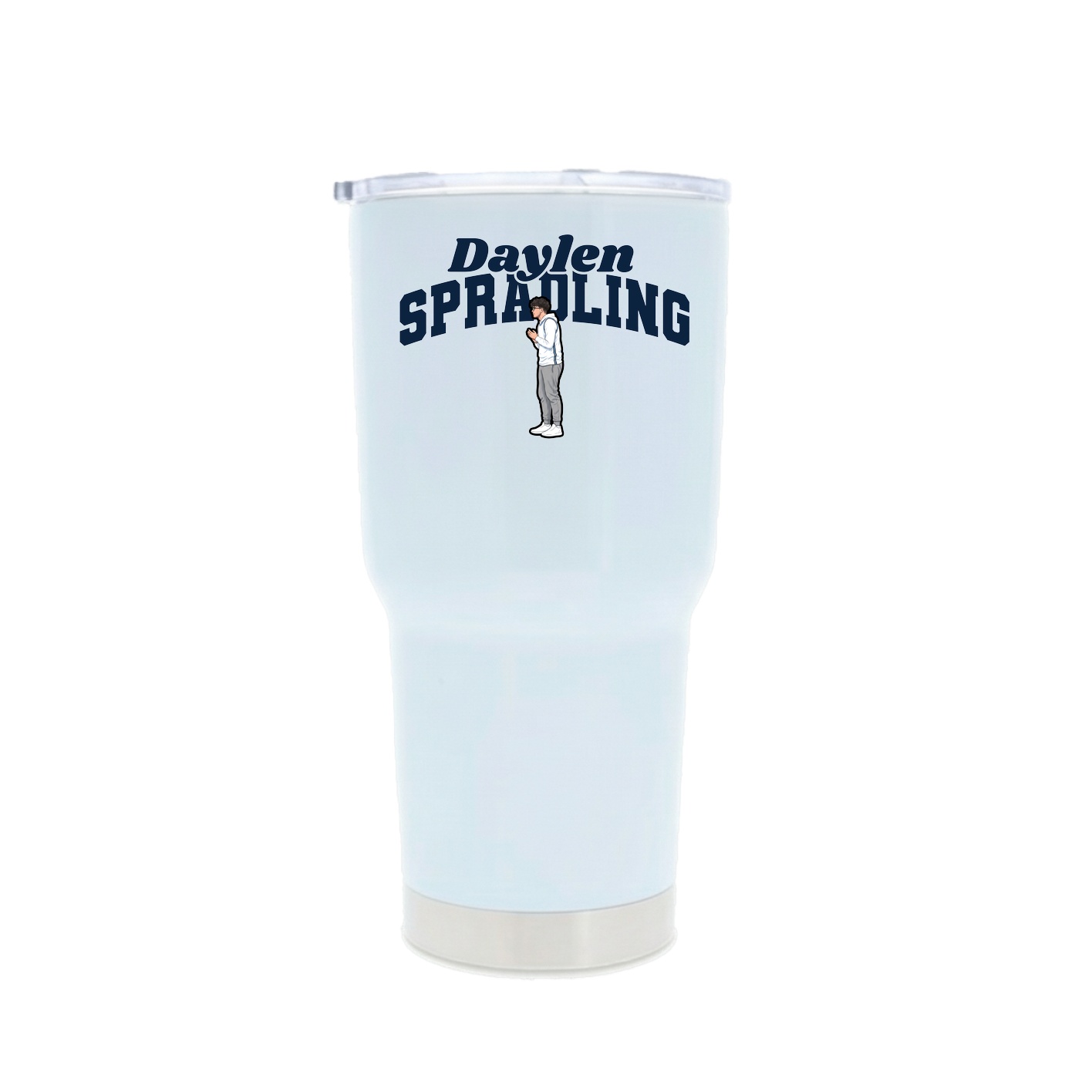 30oz Stainless Steel Tumbler — Signature Arch in White