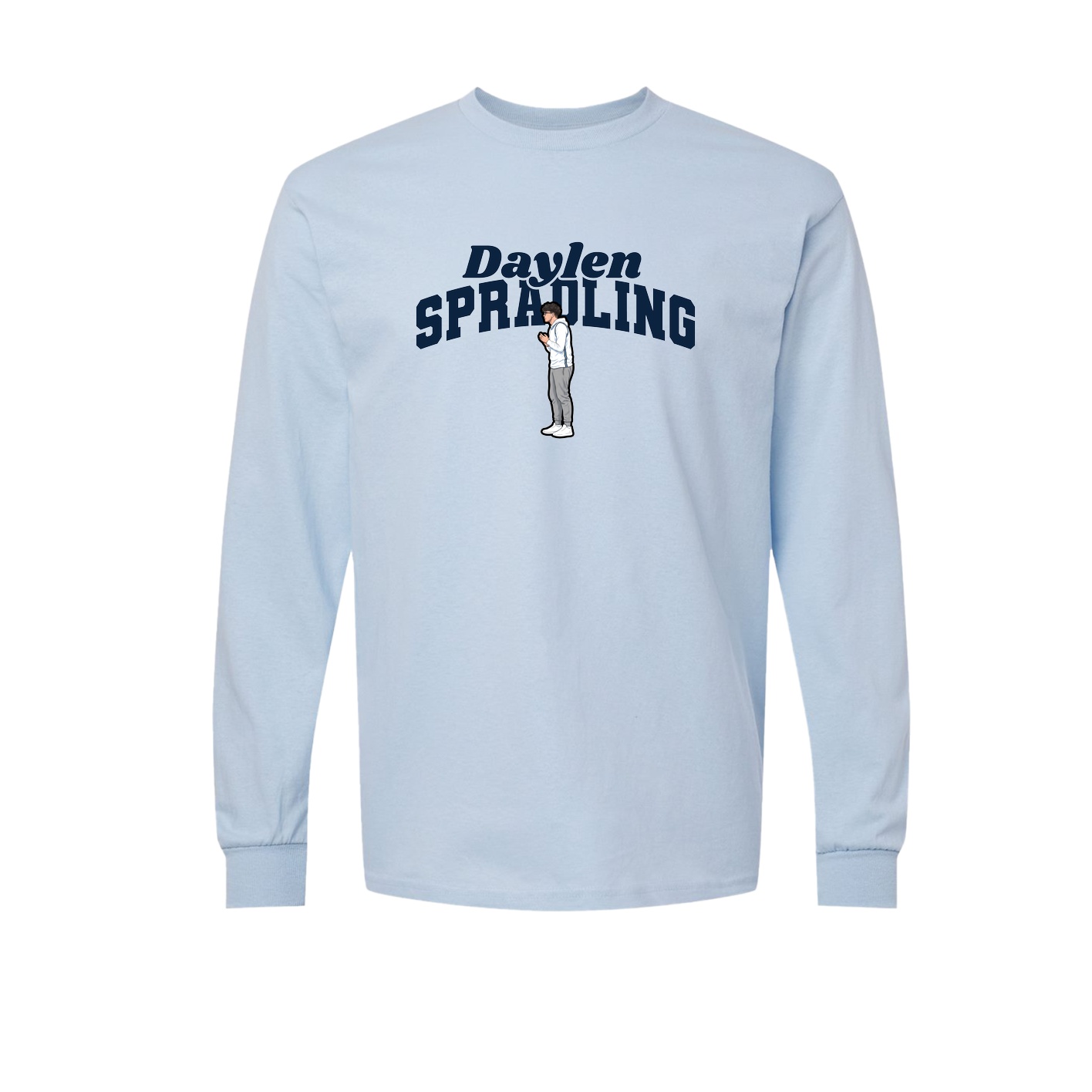 Long Sleeve Tee — Signature Arch in Light Blue