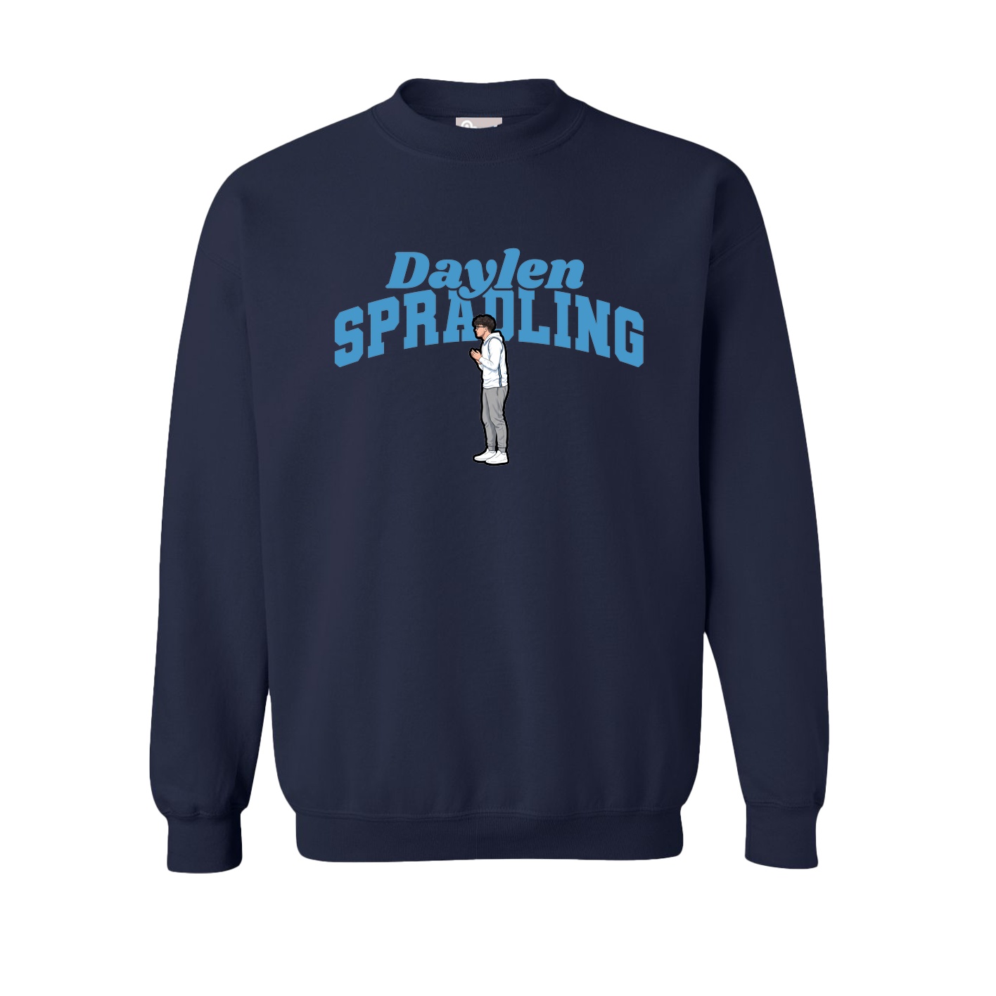 Fleece Crew — Signature Arch in Navy