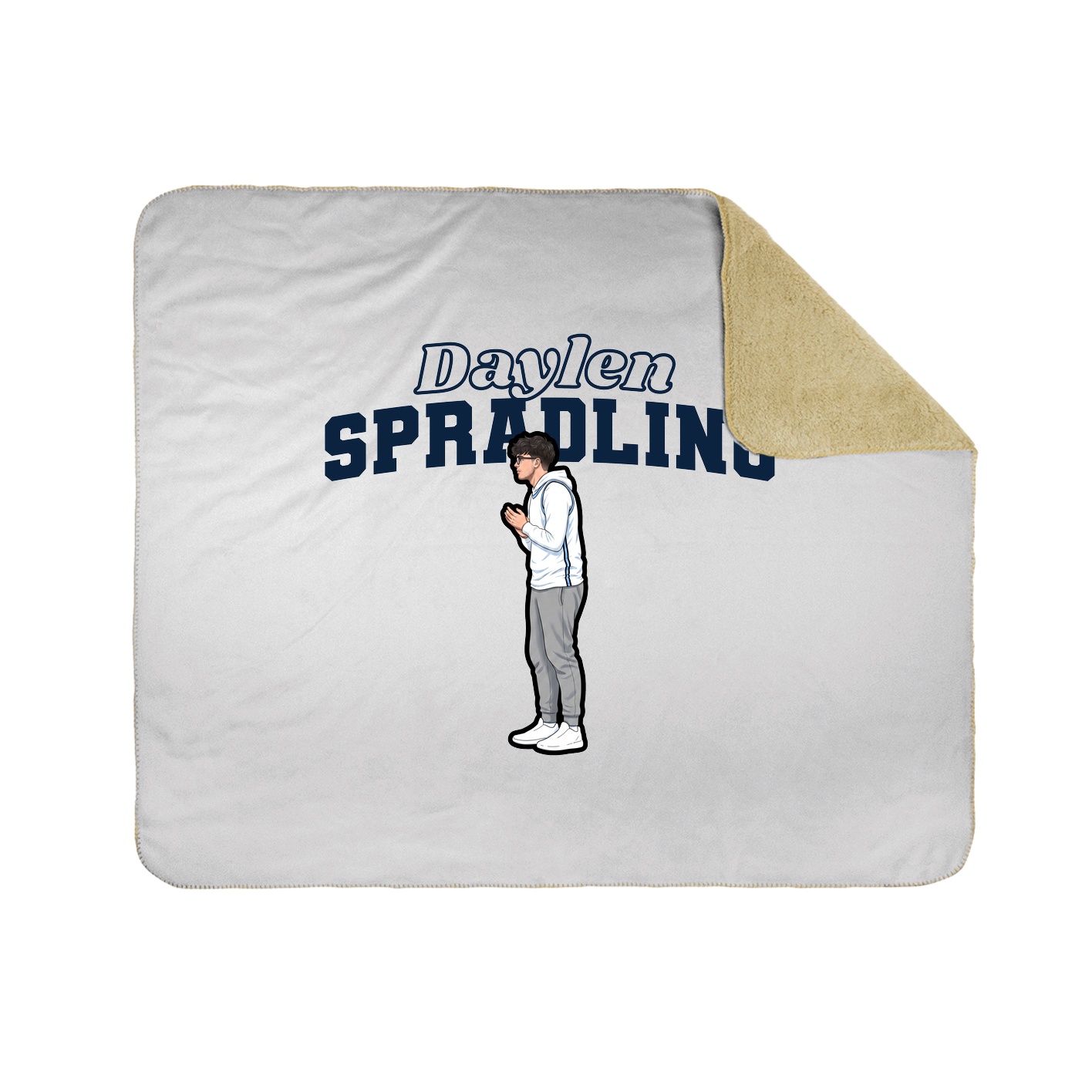 Throw Blanket — Name Arch in White