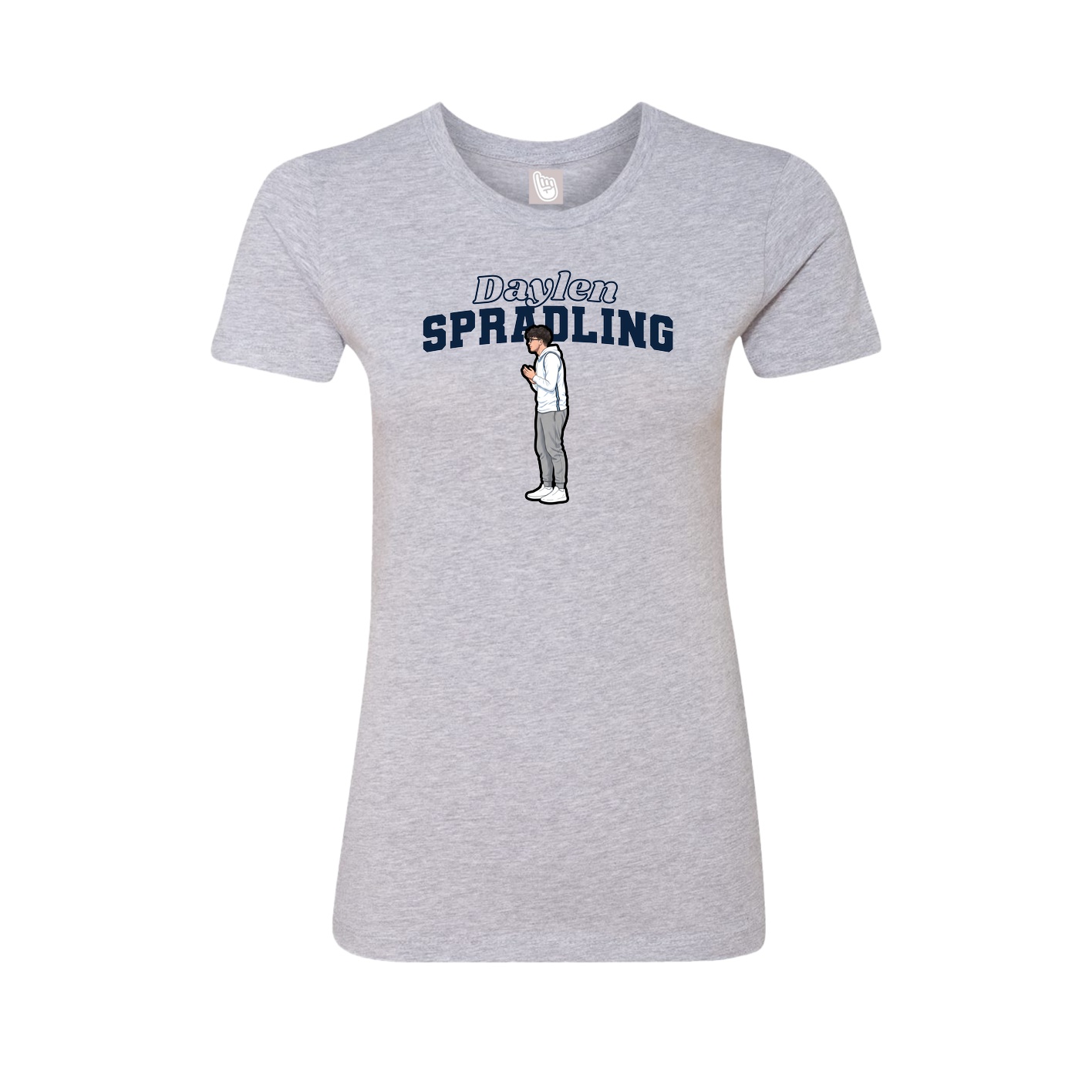 Womens Tee — Name Arch in Grey