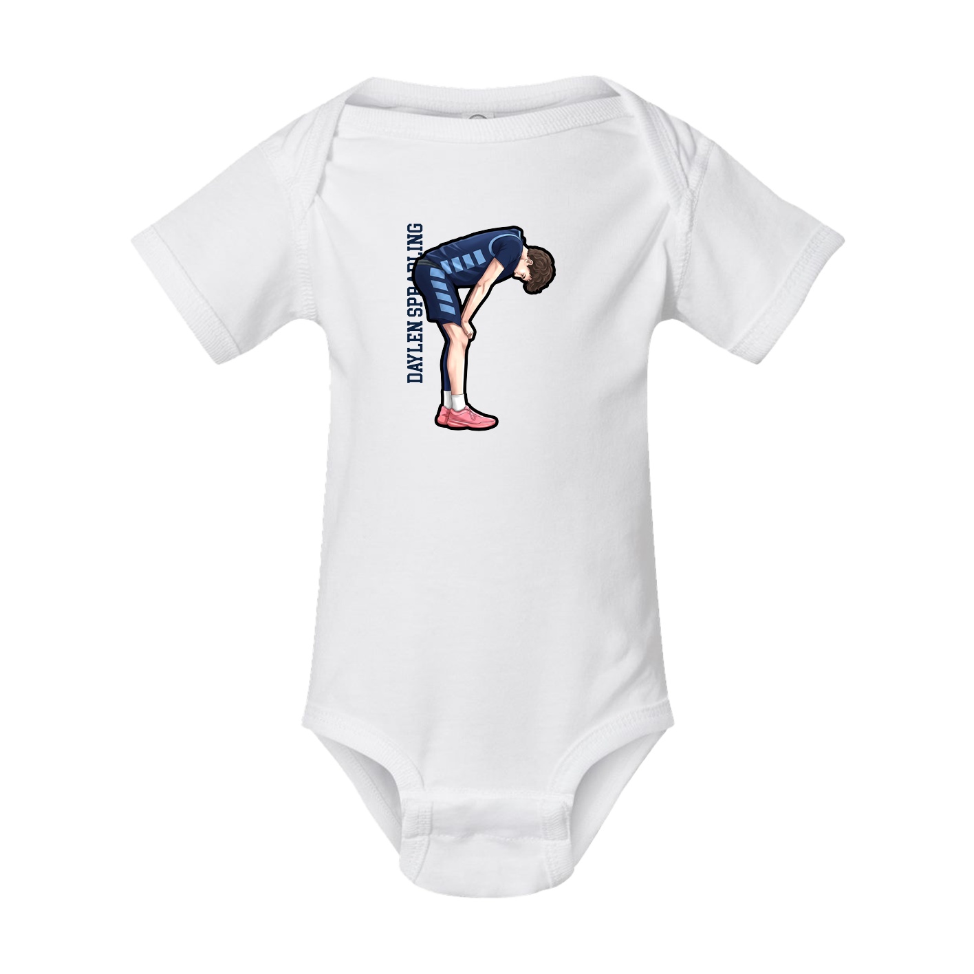 Baby Onesie — Name Vertical in White